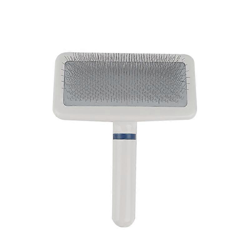 Professional Designer Soft and Smooth Stainless Steel Dog Grooming Brush (L:15.5*10CM (White))