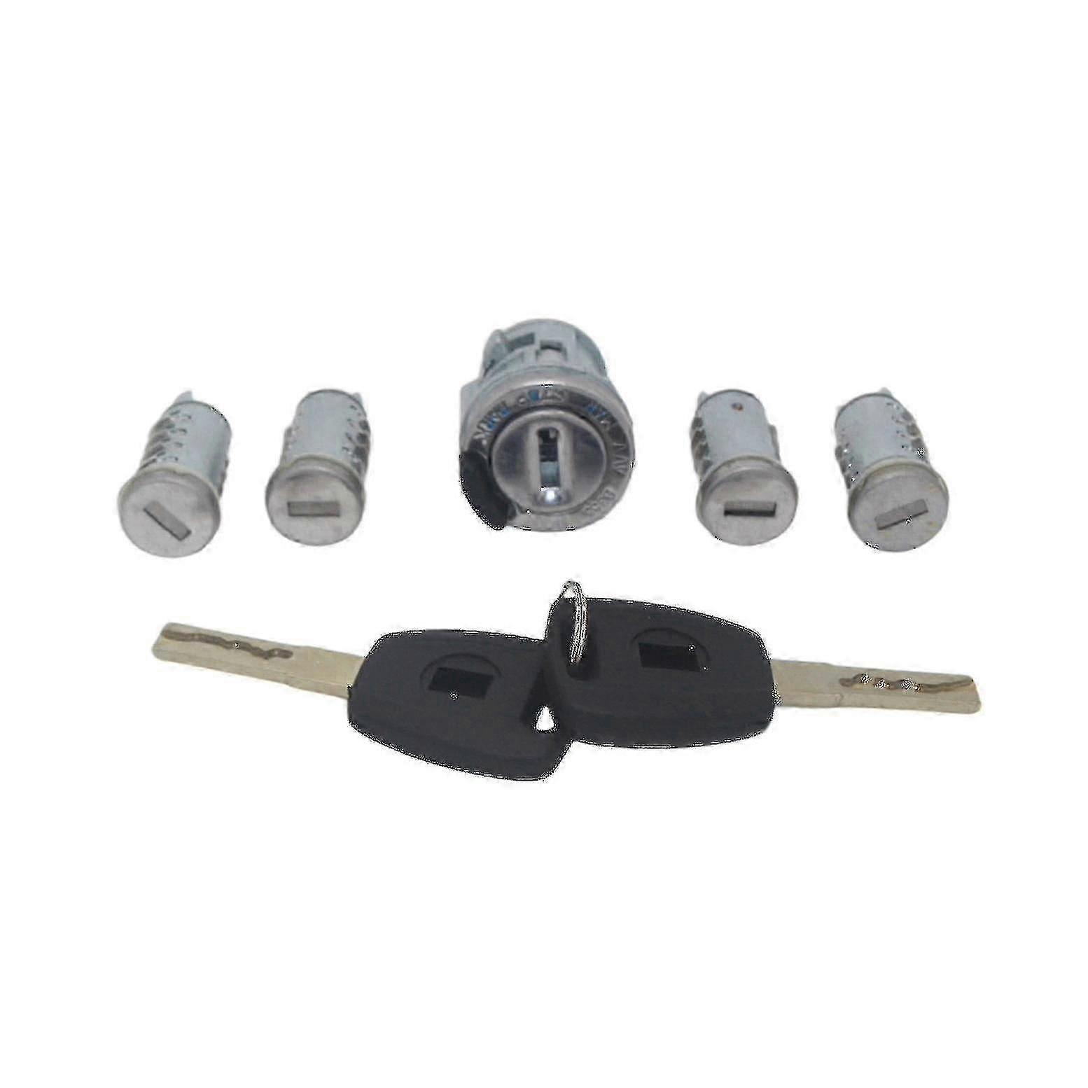Ignition and Door Lock Cylinder Set with SIP22 Blade Keys for Cargo and Compact Vehicles - 5pcs Complete Kit