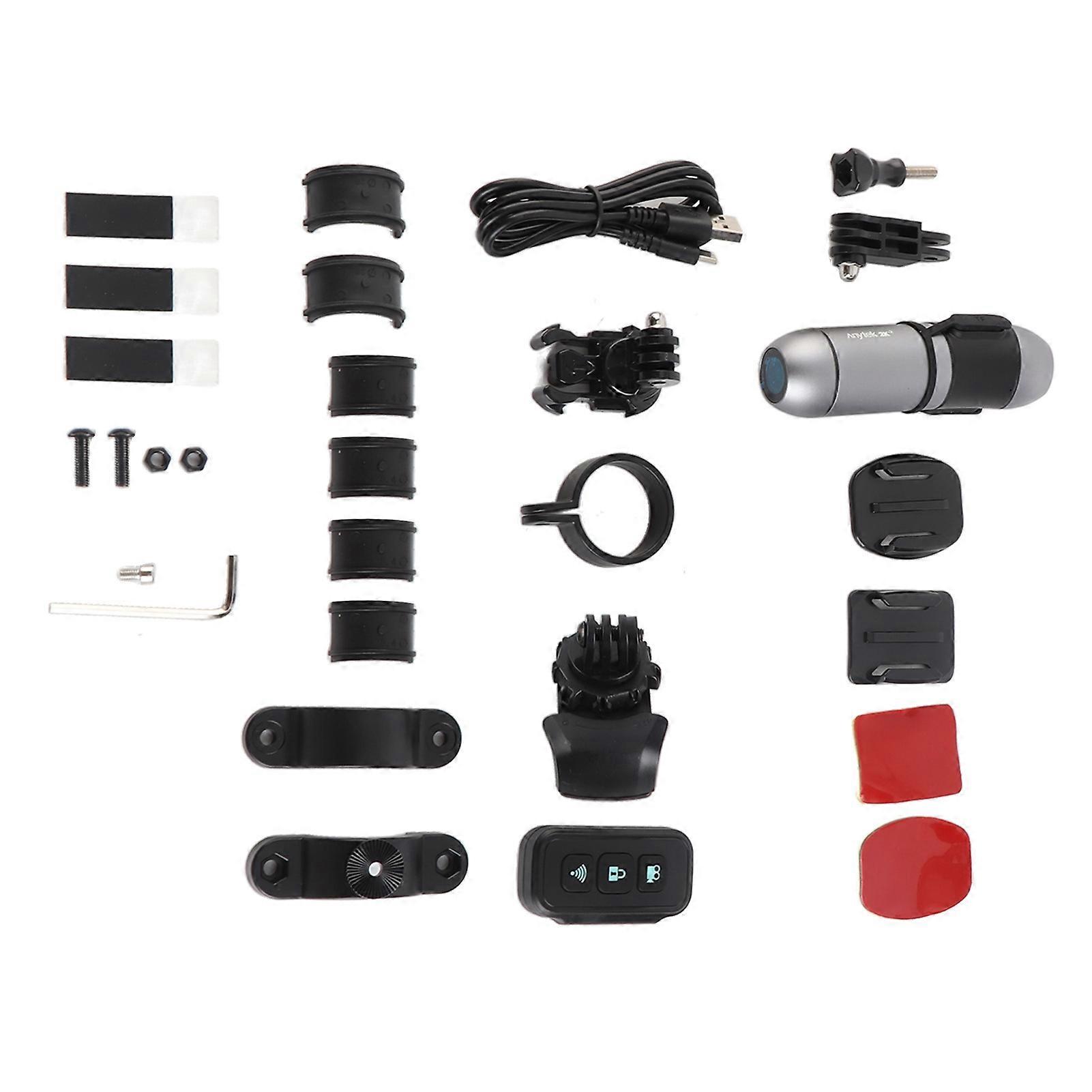 Motorcycle Helmet Camera 2K Dual Recording Wide Angle Wireless Control Helmet Camera for Riding Cycling