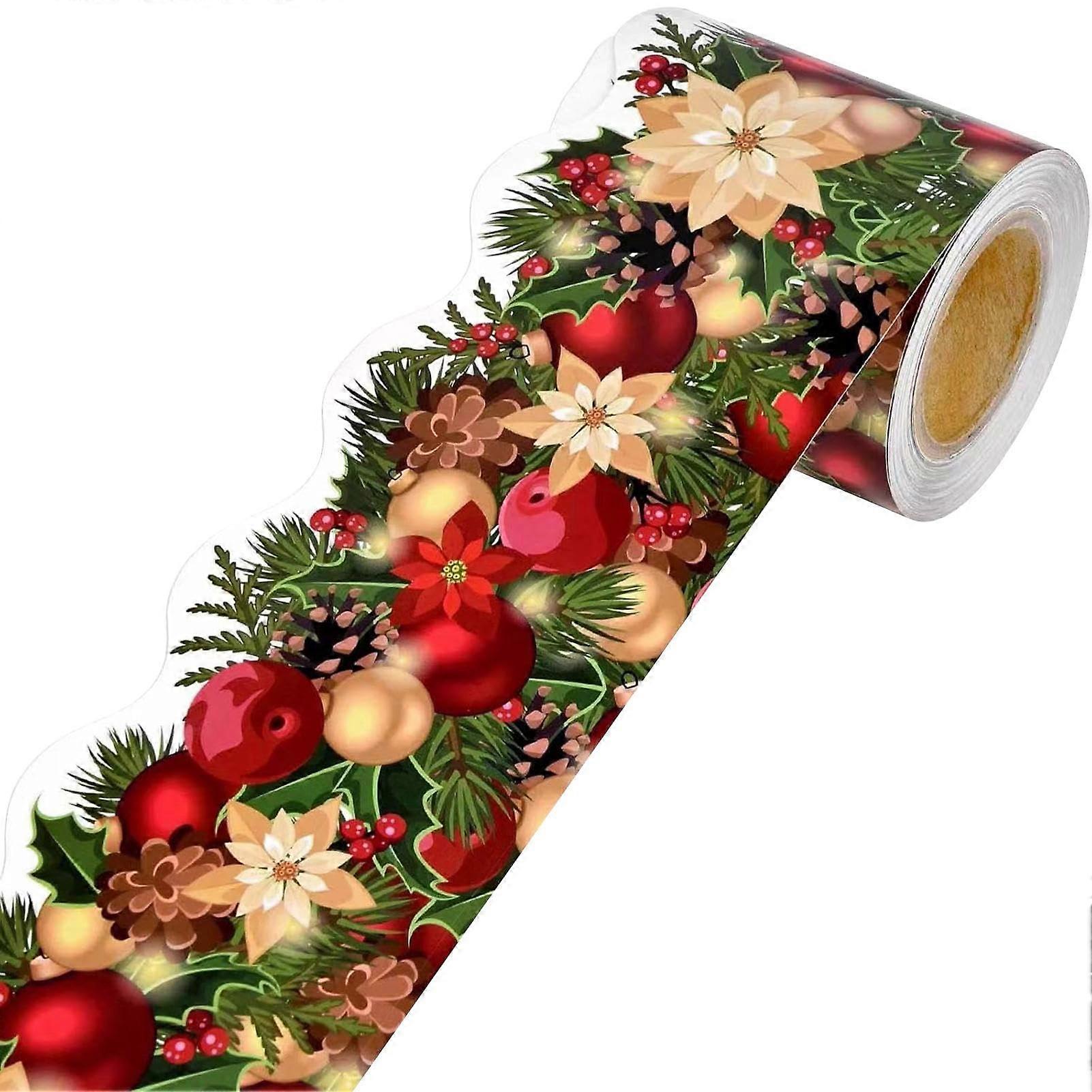 Holiday Decoration Border for Christmas Bulletin Boards, 7.5 cm Width Handmade Craft Stickers and Decals