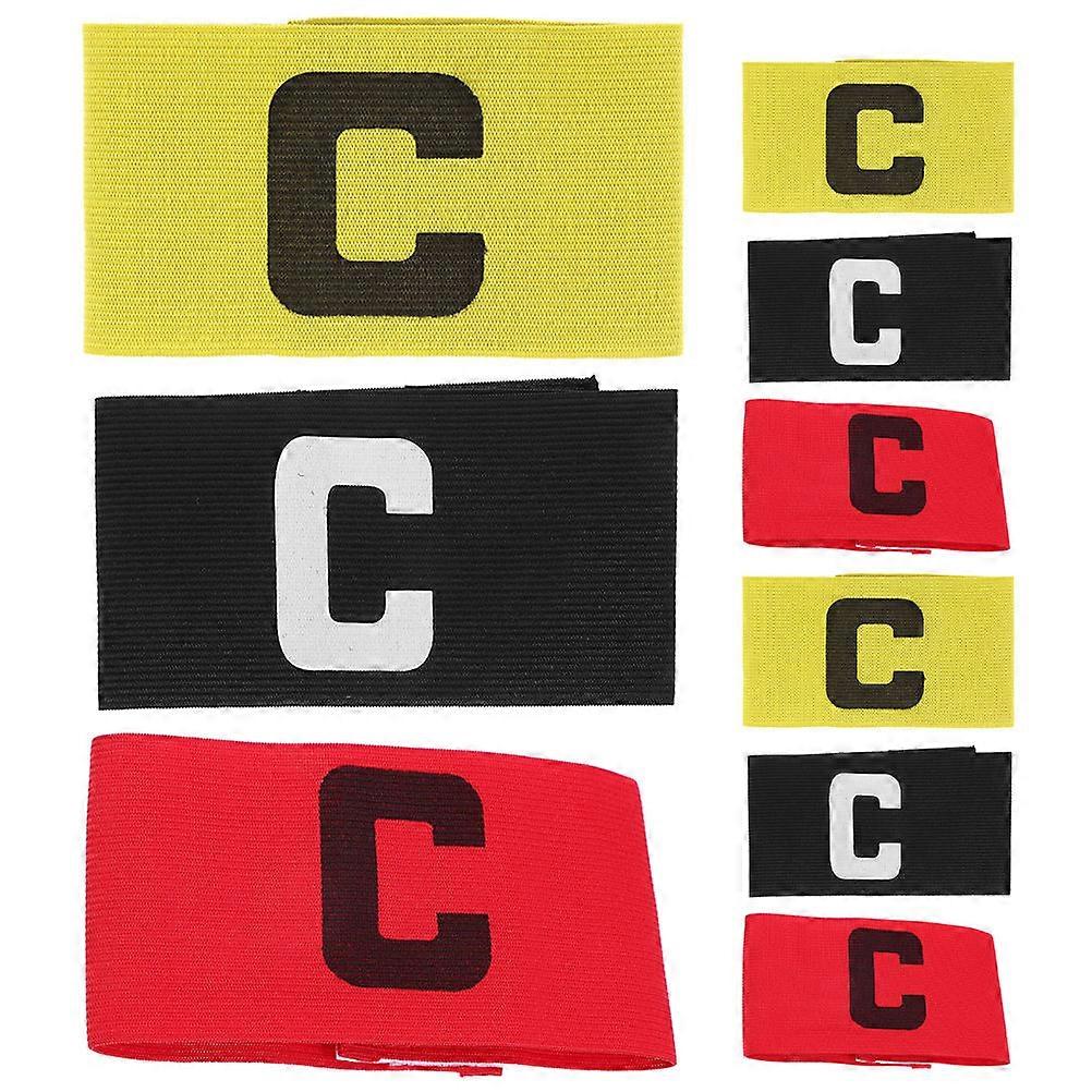 Adjustable Non Slip Captain Armbands 9pcs Elastic Sports Bands for Soccer, Football, Basketball Comfortable Skin Friendly Fabric for Youth and