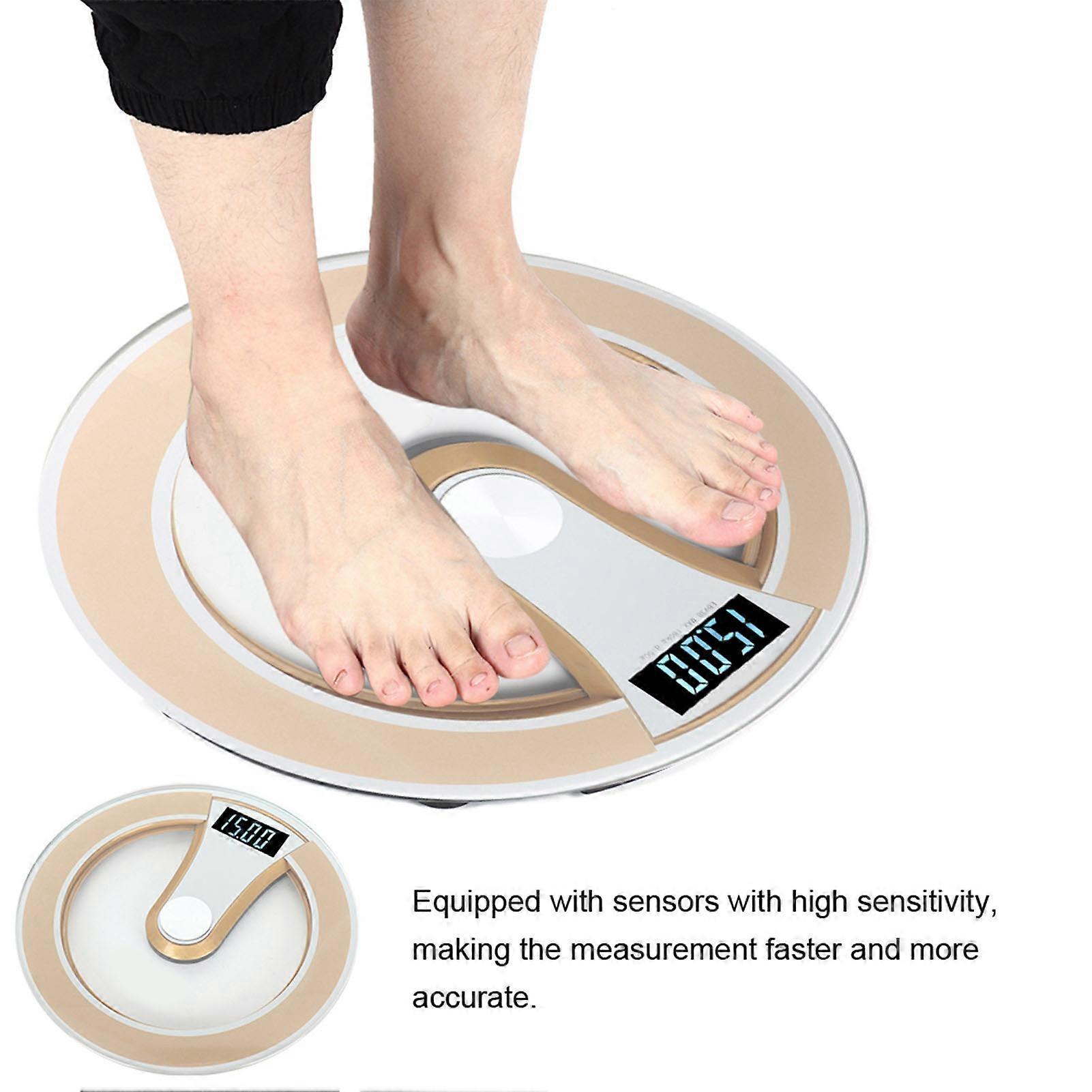 Intelligent Digital Body Scale 180kg High Precision LCD Gold 33mm