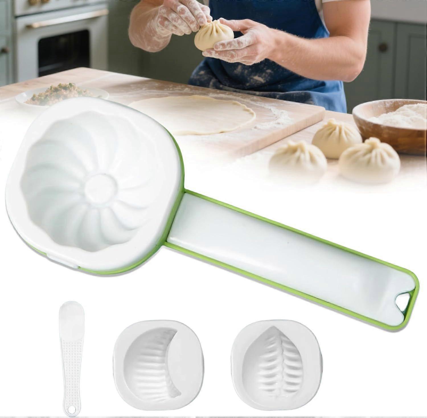 Baozi Maker,Dumpling Maker Press Bun Baozi Mold with 3 Shapes, Non-Stick Easy Release, Food-Grade Plastic, for Homemade Steamed Buns Empanadas Mooncak