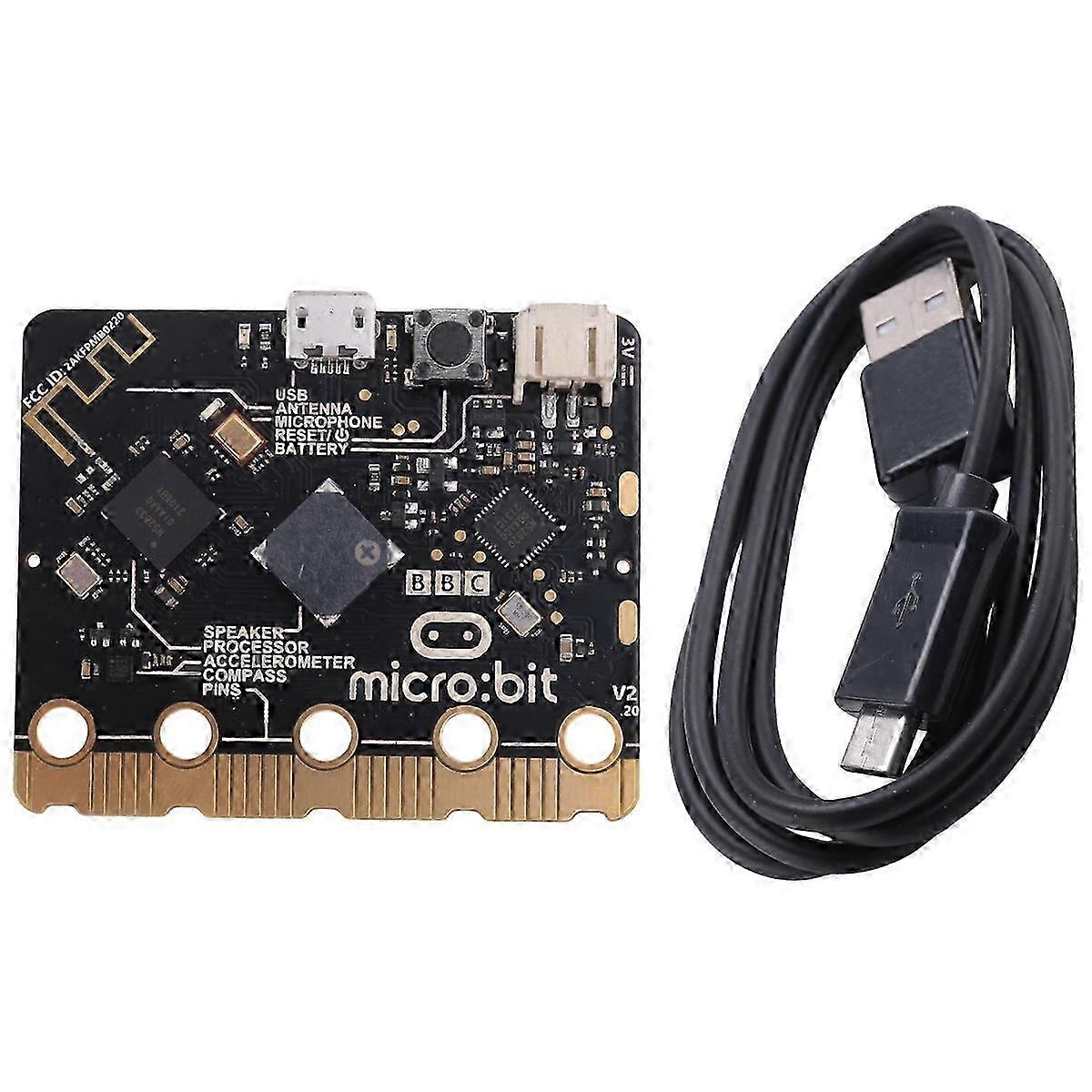 Placă de dezvoltare BBC Micro-Bit V2.2 cu BLE5.0, programare grafică în Python și procesor nordic Nrf52833
