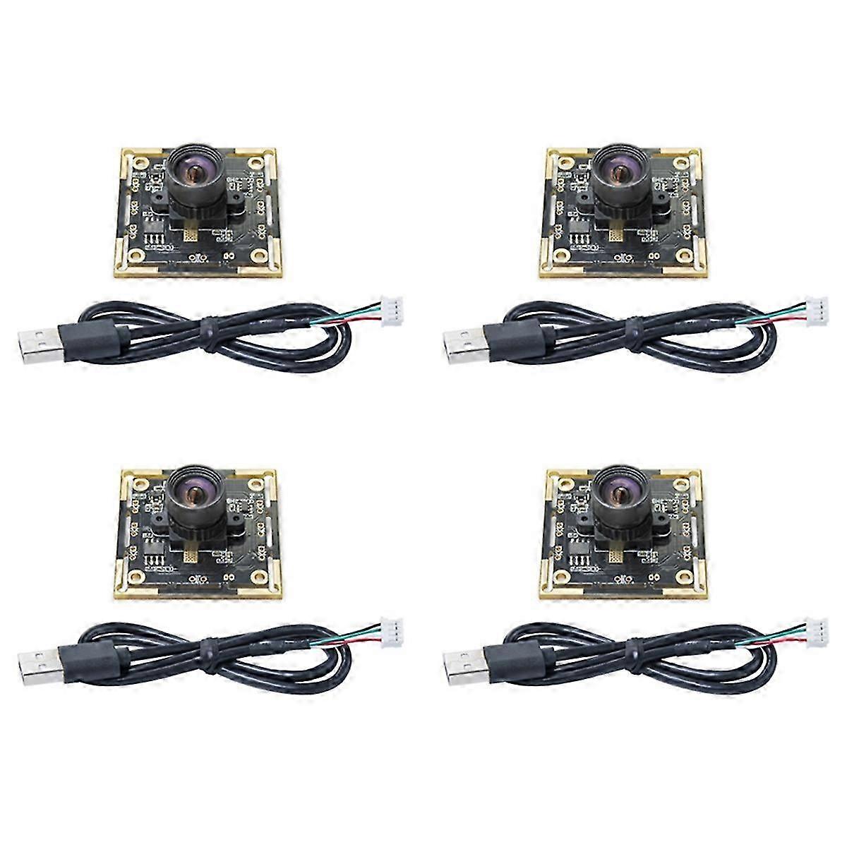 Enhanced Camera Module 4-Pack: OV9732 with 1MP 1280x720 at 30fps - USB Connection, Manual Focus, & 0.5 Meter Cable for Windows XP/7/8/10