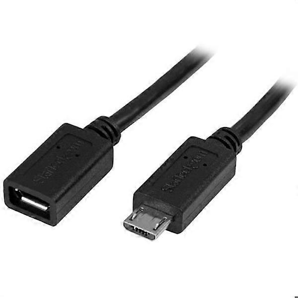 STARTECH.COM Micro USB Extension Cable - Micro B to Micro B USB Extension Cable - Micro USB Extension Cable - M / F - 50 cm - Black