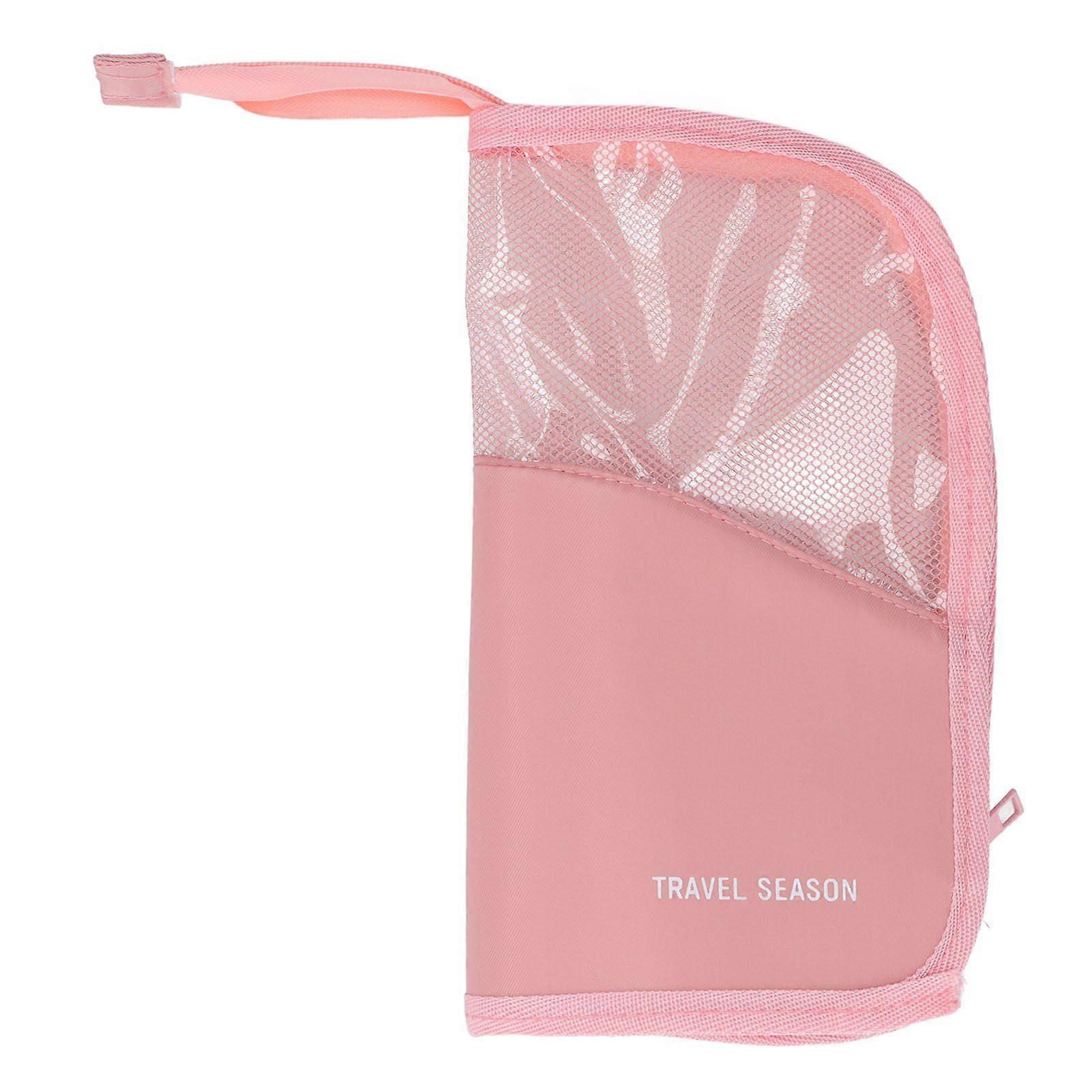 Cosmetic Pouch Waterproof Large Capacity Portable Makeup Bag with Clear Window for Eyebrow Pencil Brush Lipstick Blush
