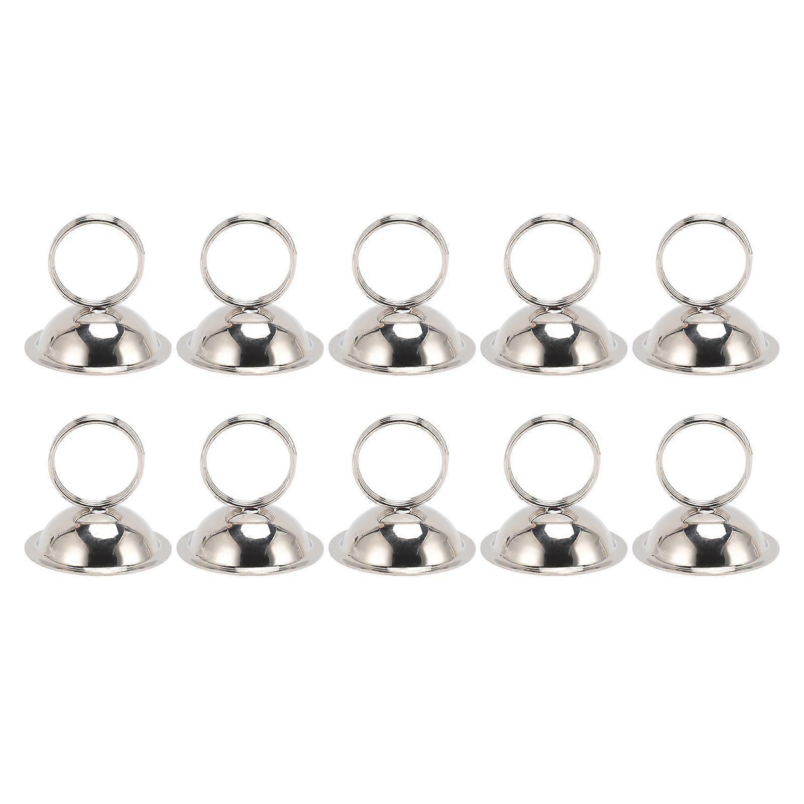 10pcs Table Number Holders Place Card Holders Metal Wire Picture Holders Cards Stand Name Menu Clips for Wedding Reception Party Silver