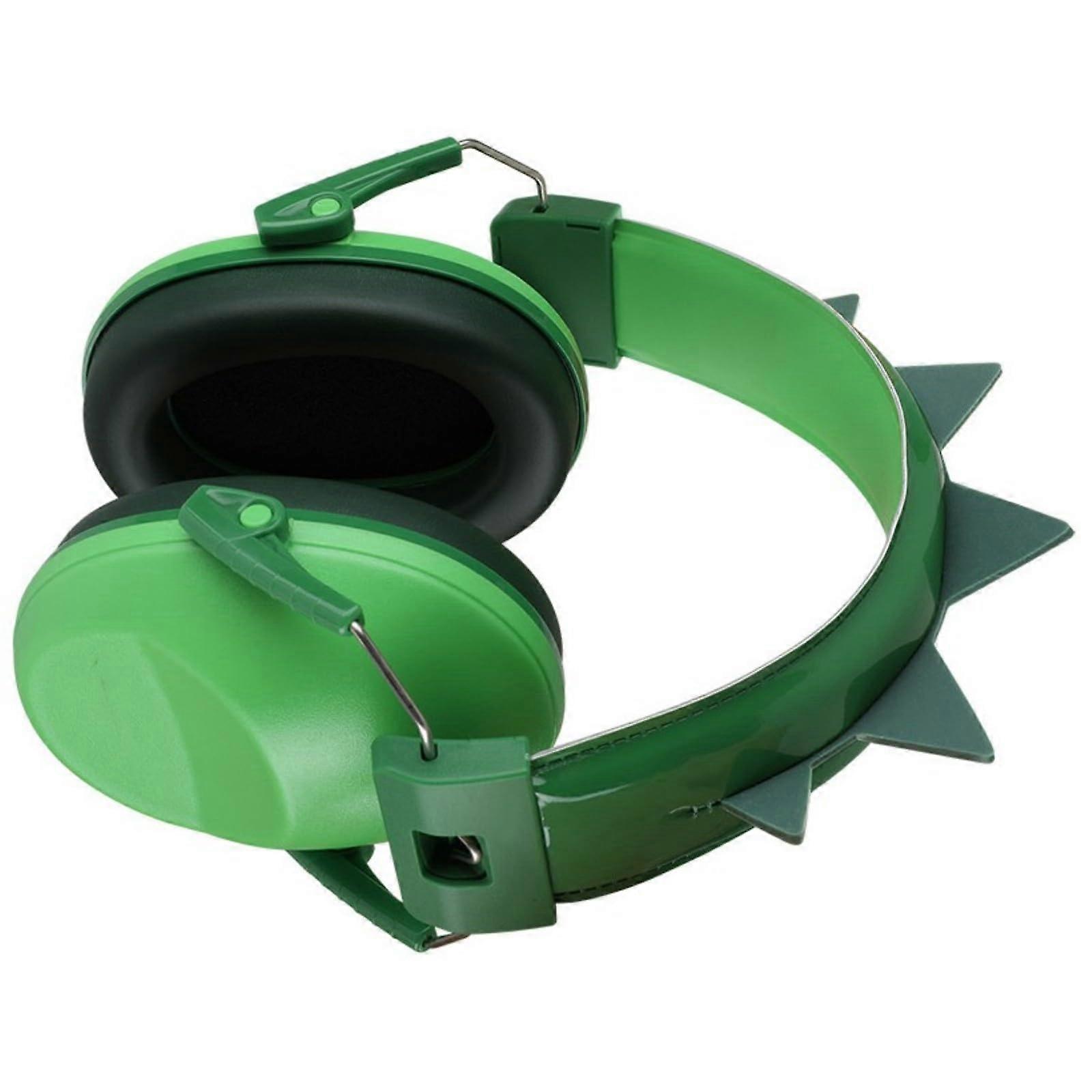 Noise Reduction Earmuffs Green Dinosaur Adjustable Headband OverEar Hearing Protection Noise Cancelling