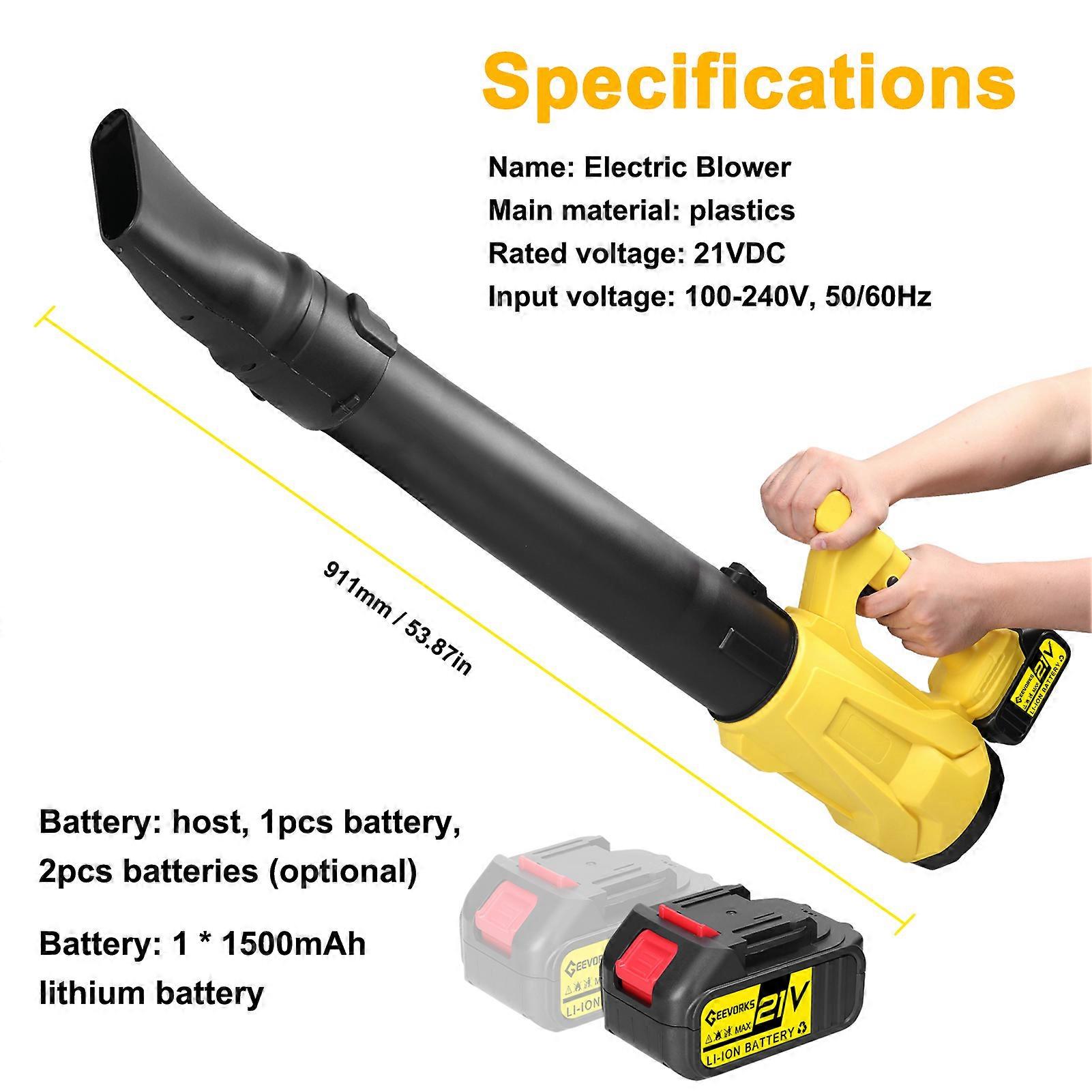 Geevorks 21V Lithium Air Blower 6-Speed Adjustable 1300mAh Battery