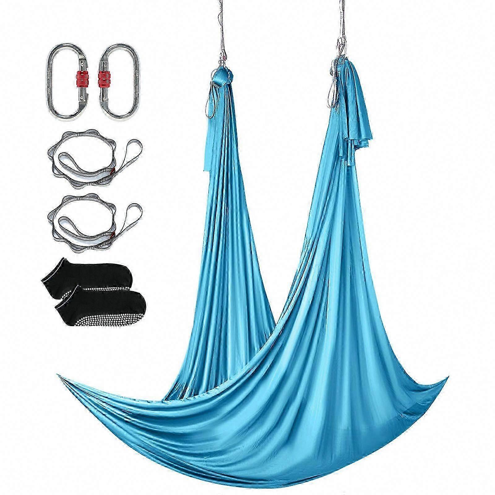 Aerial Yoga Hammock & Swing, 5.5 Yards, Starter Kit with 100gsm Nylon Fabric, Full Rigging Hardware for Easy Set-up