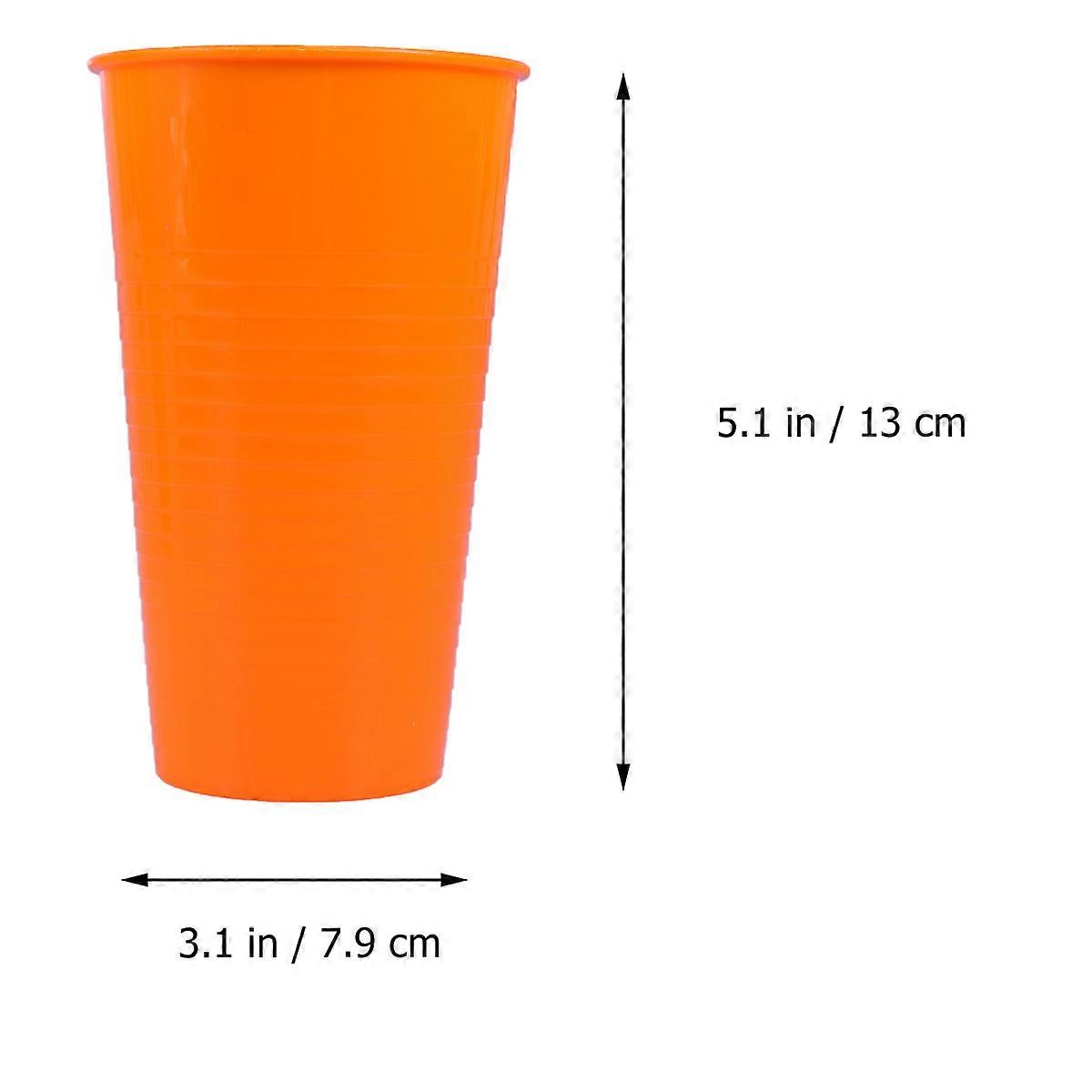 Orange Plastic Drinking Cups for Home Use Durable Stackable Great for Parties and Outdoor Activities 12pcs