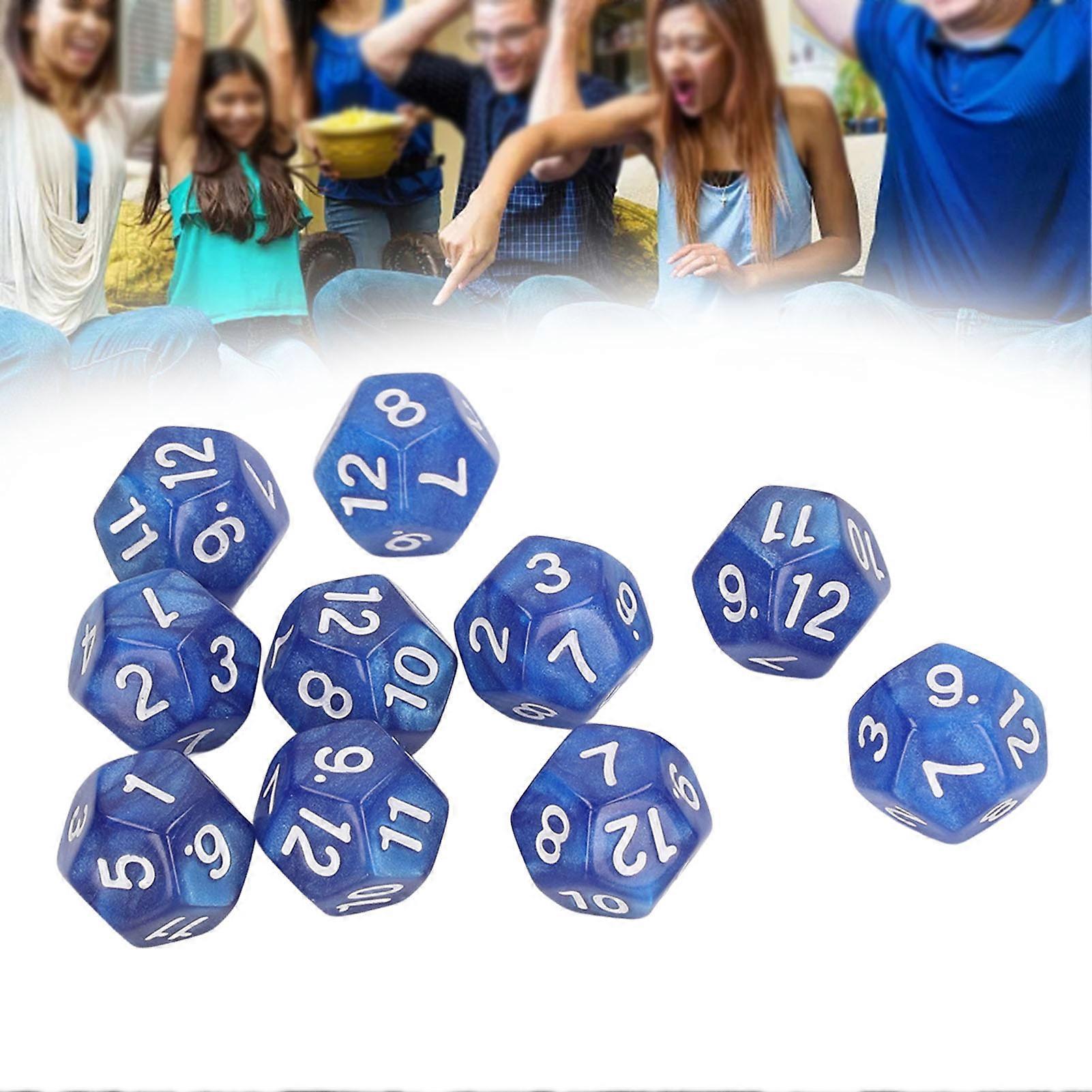 40pcs Clear Blue 12-Sided Polyhedral Dice Set Waterproof Gaming