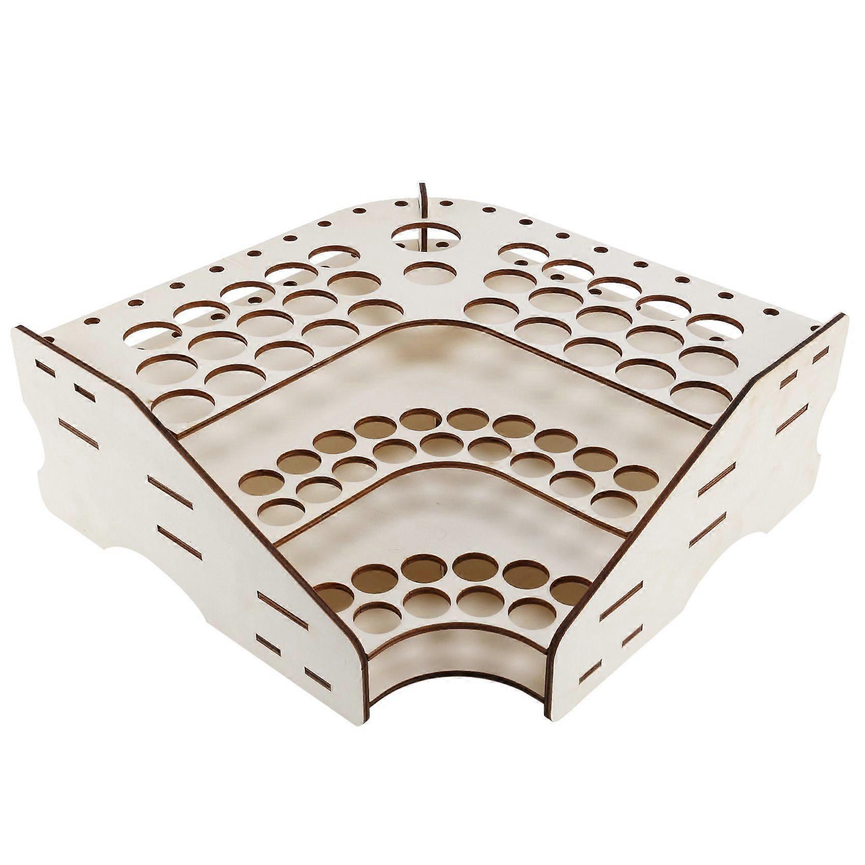 81 Hole Wooden Pigment Bottle Storage Organizer Color Paint Ink Brush Stand Rack Modular Holder Sch