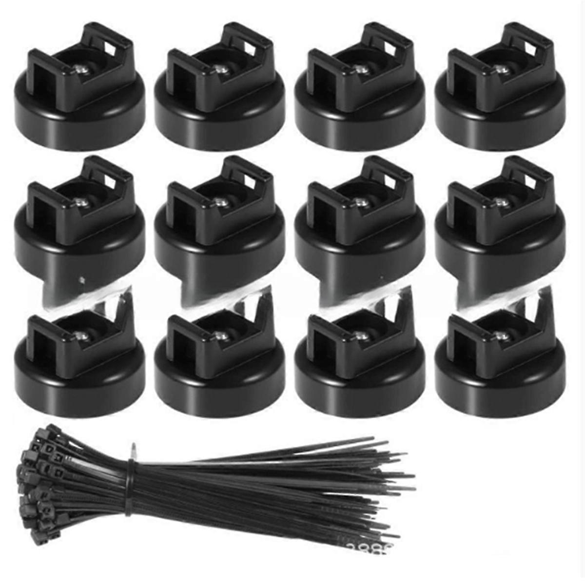 Lot de 12 serre-câbles magnétiques, attaches zippées en nylon flexible, tête boutonnée, pour la maison, le bureau, l'atelier ou le garage