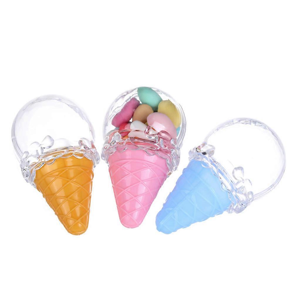 Masteelf 16PCS Ice Cream Design Gift Boxes Round Clear Storage Boxes Party Favors Container for Party Home Decor Pink