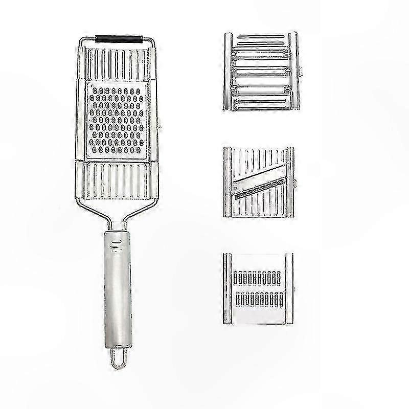 4-in-1 Multi-Functional Handheld Grater with Peeler and Holder, Includes 3 Extra Inserts for Cheese and Vegetables