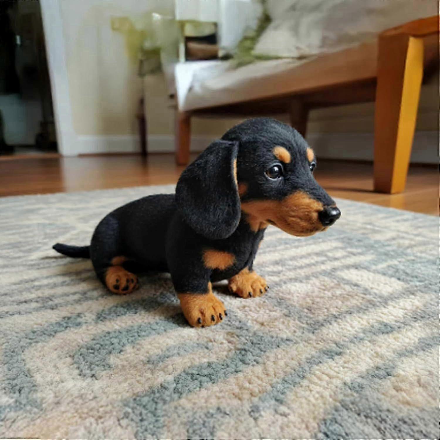 Realistic Dachshund Plush Toy with Ultra-Soft Fur, Emotional Support Companion for Comfort and Relaxation, Huggable Design for All Ages