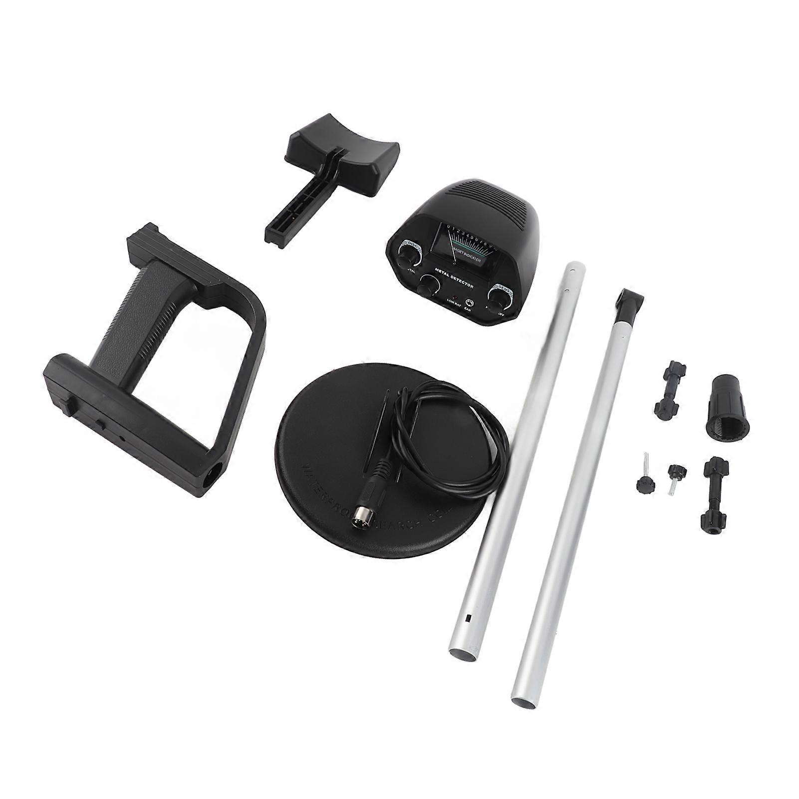 High Accuracy Metal Detector 6.5" Waterproof Coil Black Adjustable Stem