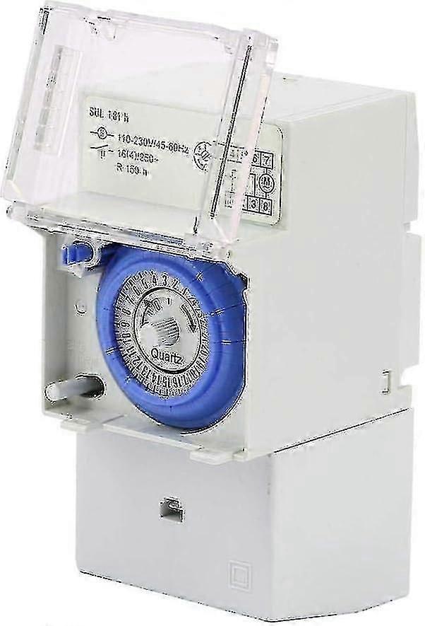 Timer, 24 Stunden Zeitschaltuhr, Timer 110-230V Sul 181h Analog Mechanischer Timer Zeitschalter Manuell / Automatik-Controller für DIN-Führungsschiene
