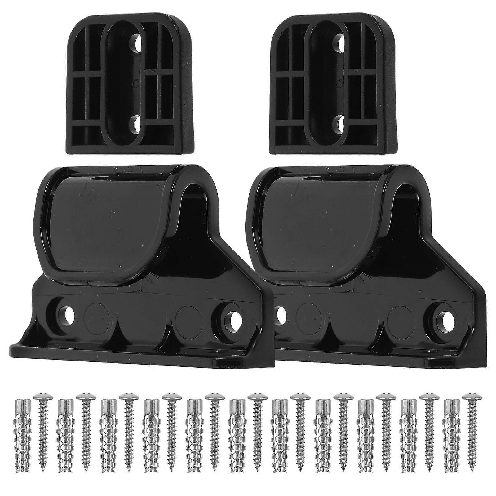 1 Set Retractable Baby Gate Replacement Parts for Indoor Safety Including Latches Brackets and Screws Ideal for Stairs and Doorways Black Hardware Set