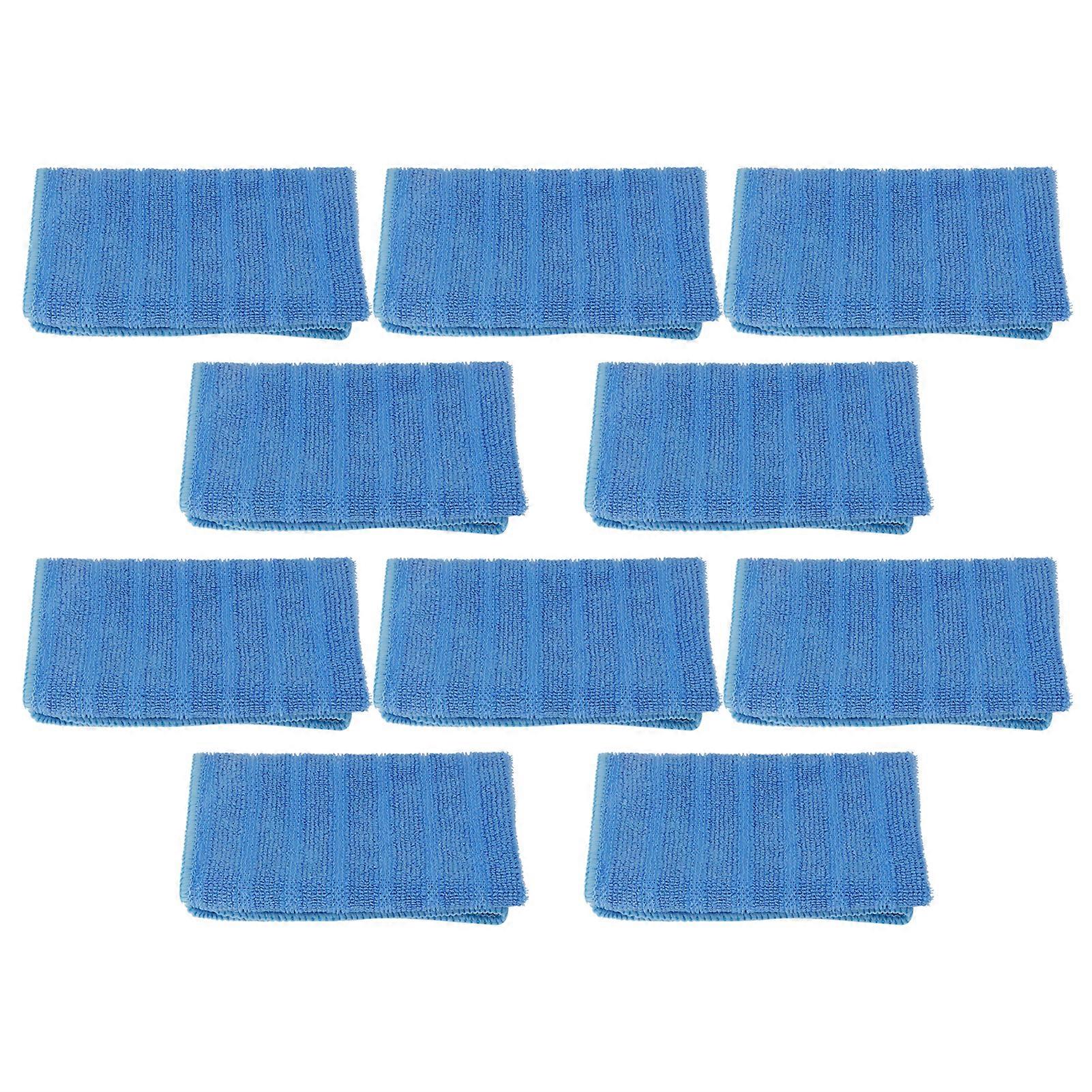 10Pcs Blue Microfiber Clean Towels 30x30cm Soft Kitchen Cloths