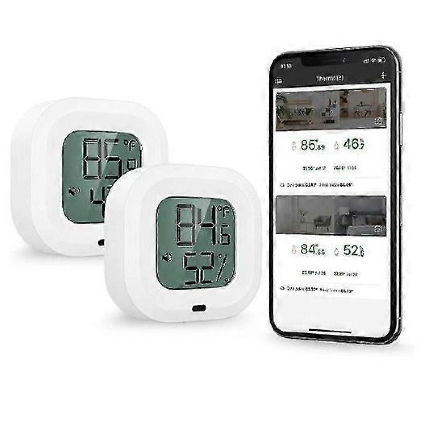2pcs Wireless App Control Accurate Temperature Humidity Monitor Meter -HK908