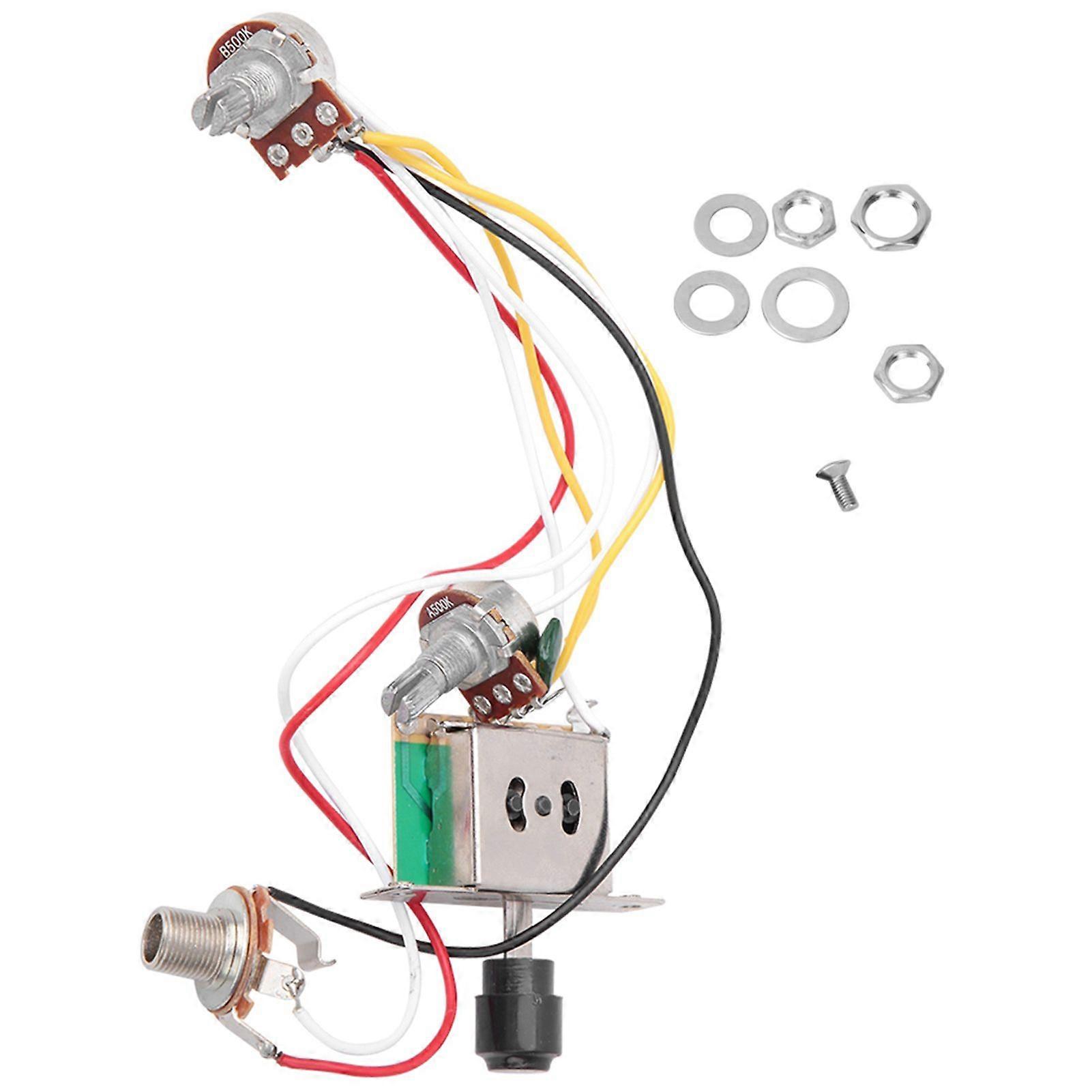 Electric Guitar Wiring Harness Set 250K 1T1V Potentiometer 3 Position Switch Socket