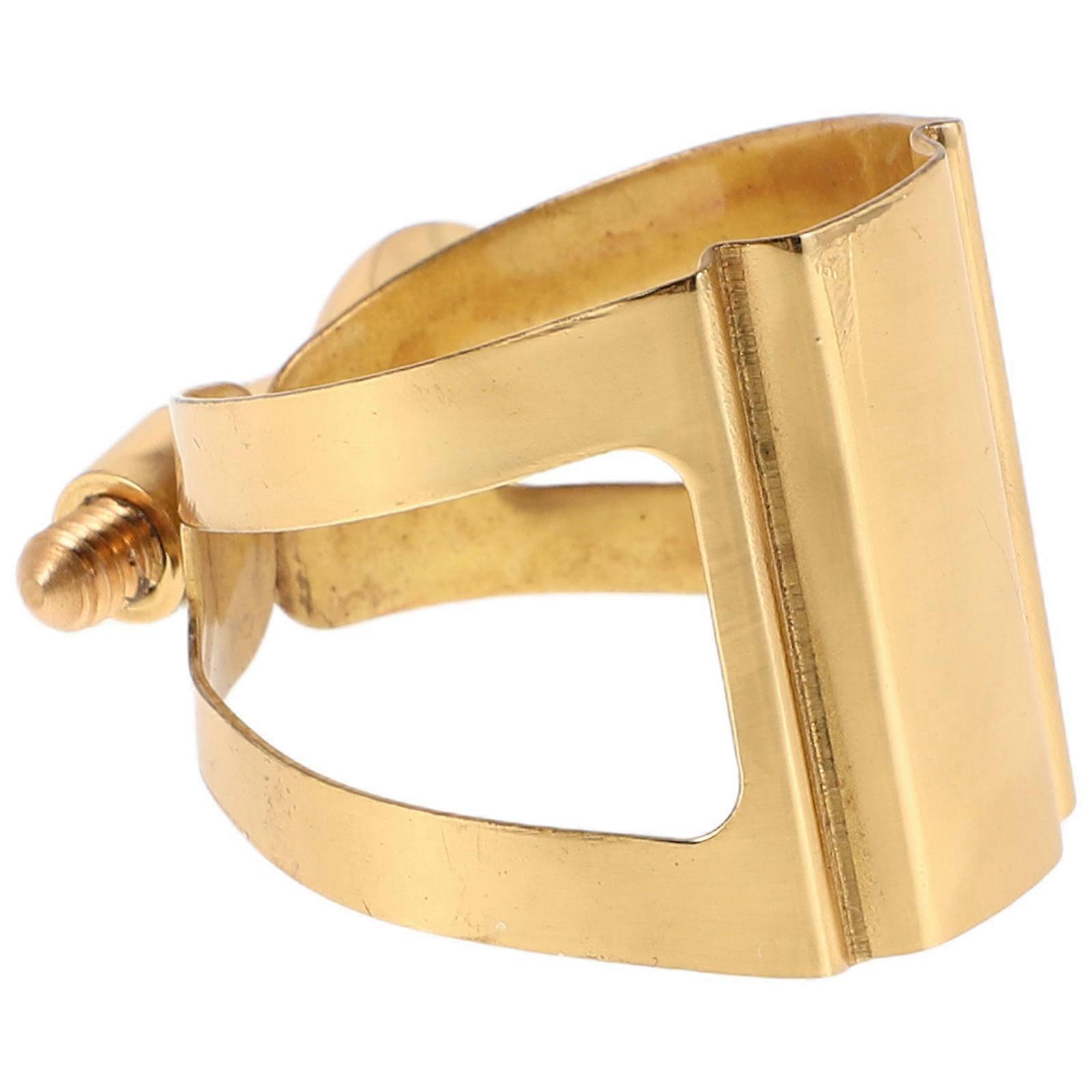 Saxophone Mouthpiece Ligature Adjustable Gold with Screws for Tenor and Alto Saxophone Mouthpiece Ideal for Students Musicians 1Pcs