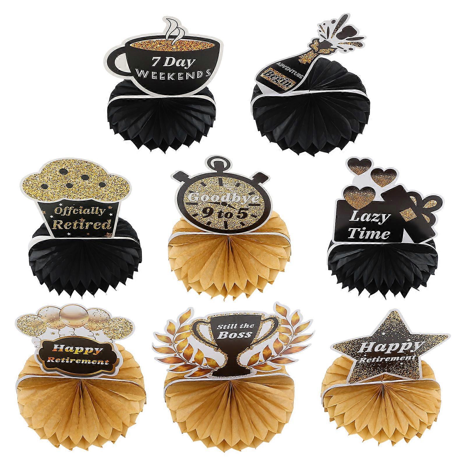 Retirement Centerpiece Honeycomb Paper Honeycomb Decorations Retirees Safe Material 8Pcs
