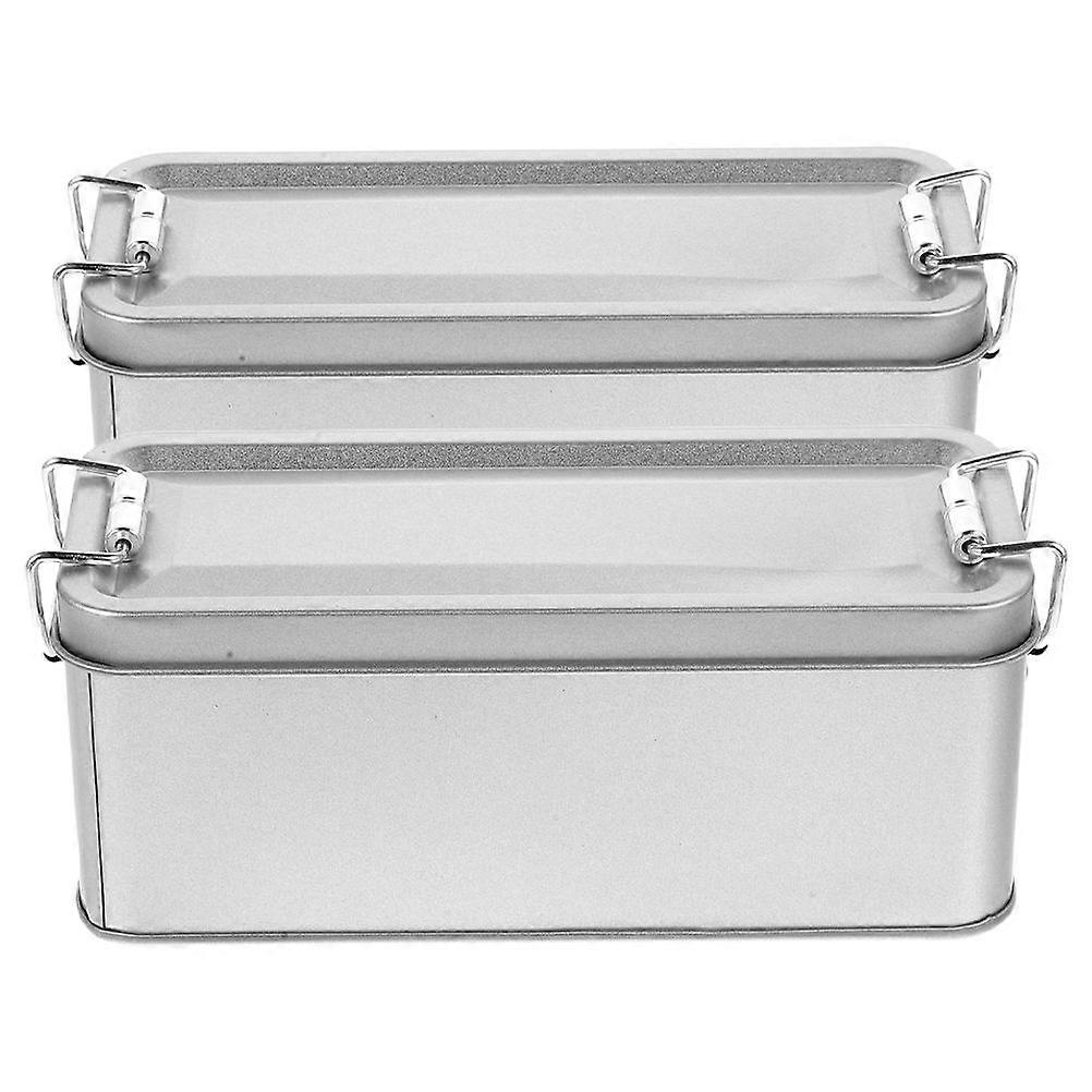 Metal Storage Box Cookie Container for Storage 10Pcs Silver Tinplate