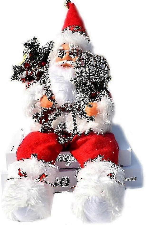 Santa Claus Sitting Christmas Display Case Decoration 57cm Santa Claus Decoration Figure For Inside And Outside, Red