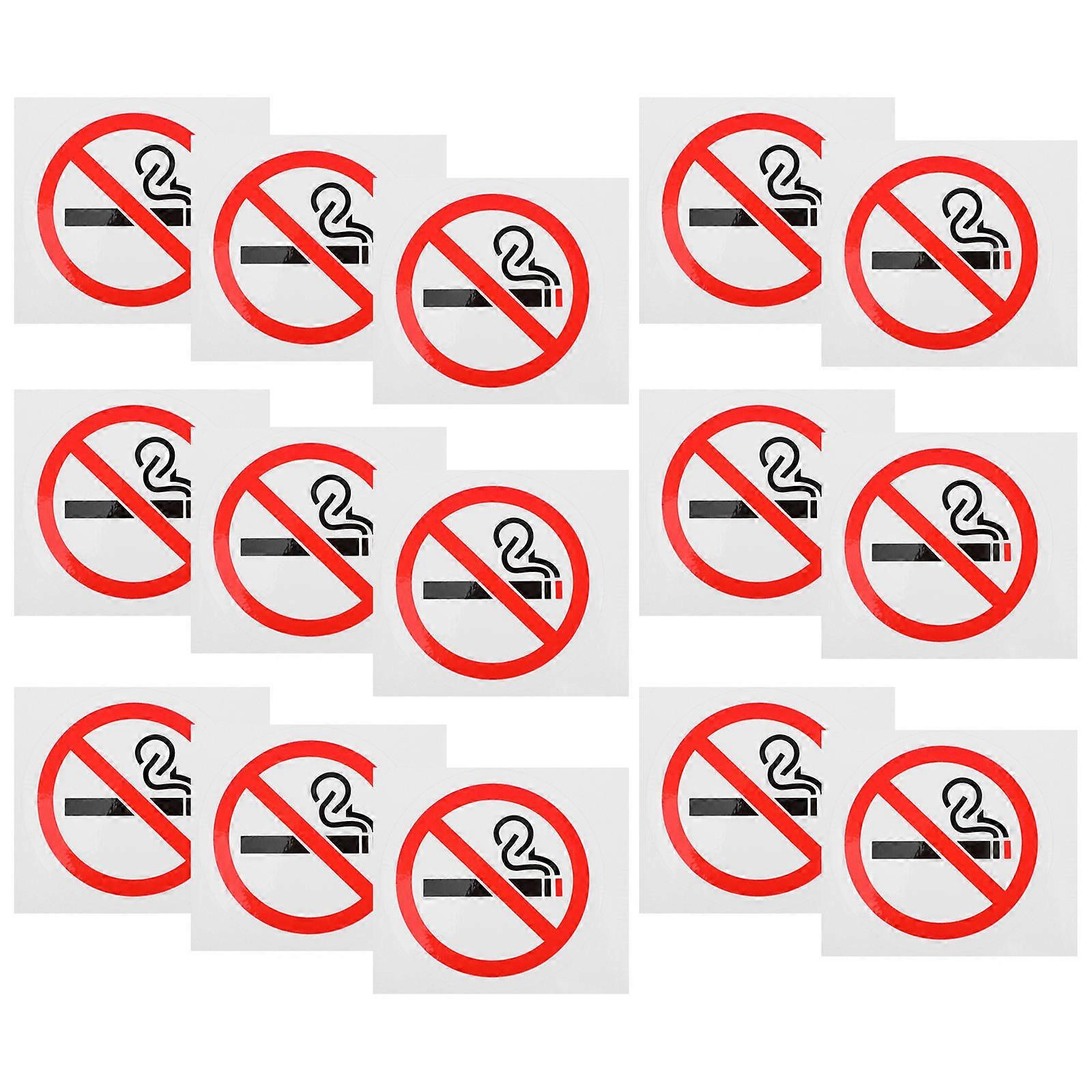 No Smoking Sign Paper Stickers for Reminding Use 20Pcs White Adhesive