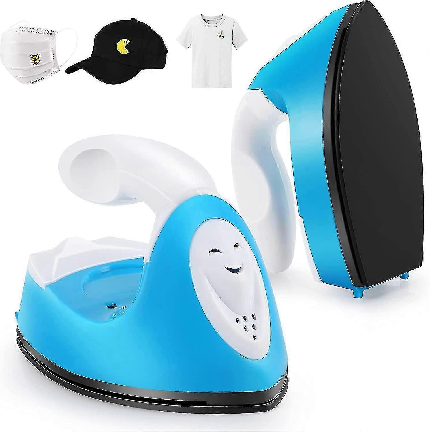 Compact Mini Heat Press Electric Iron with Adjustable Temperature and Convenient Charging Base