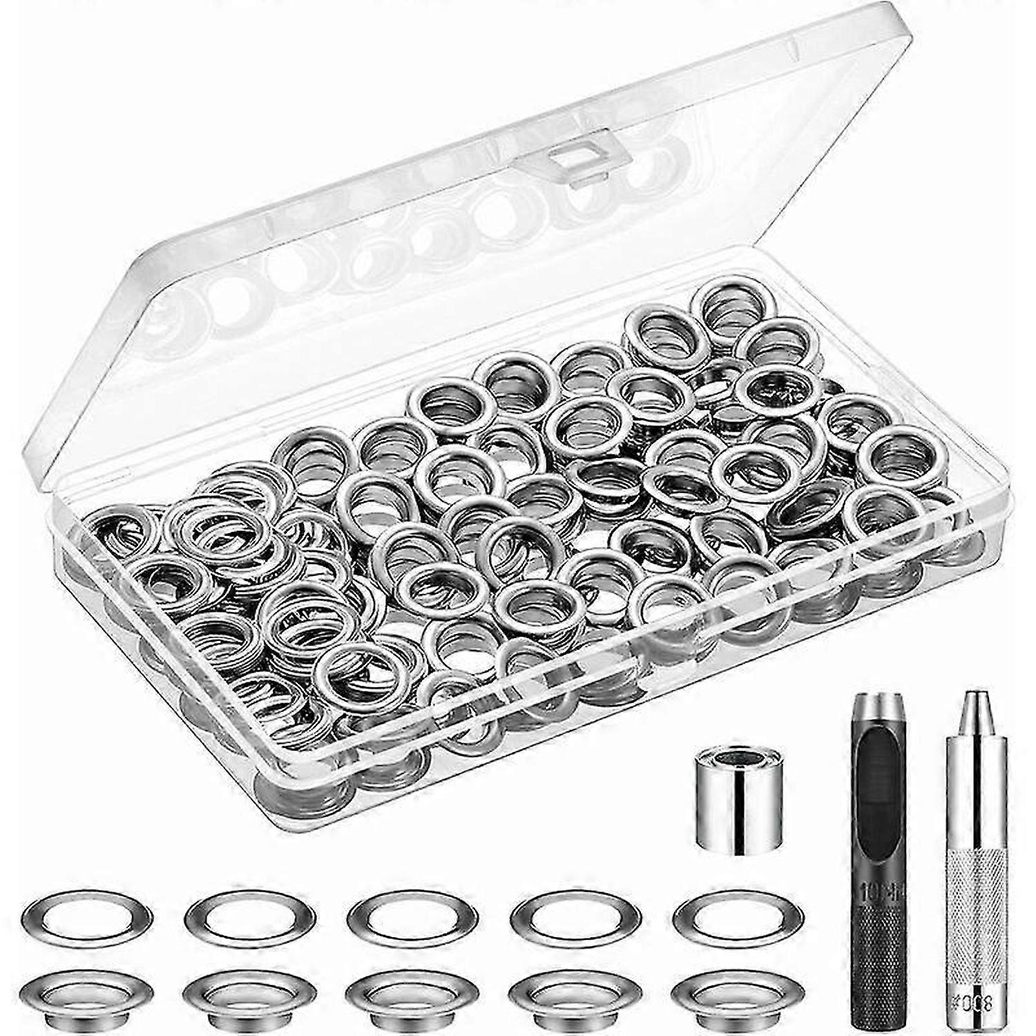 Eyelet kit 120 set eyelets for tarpaulins, eyelet grommets kit internal diameter 12mm