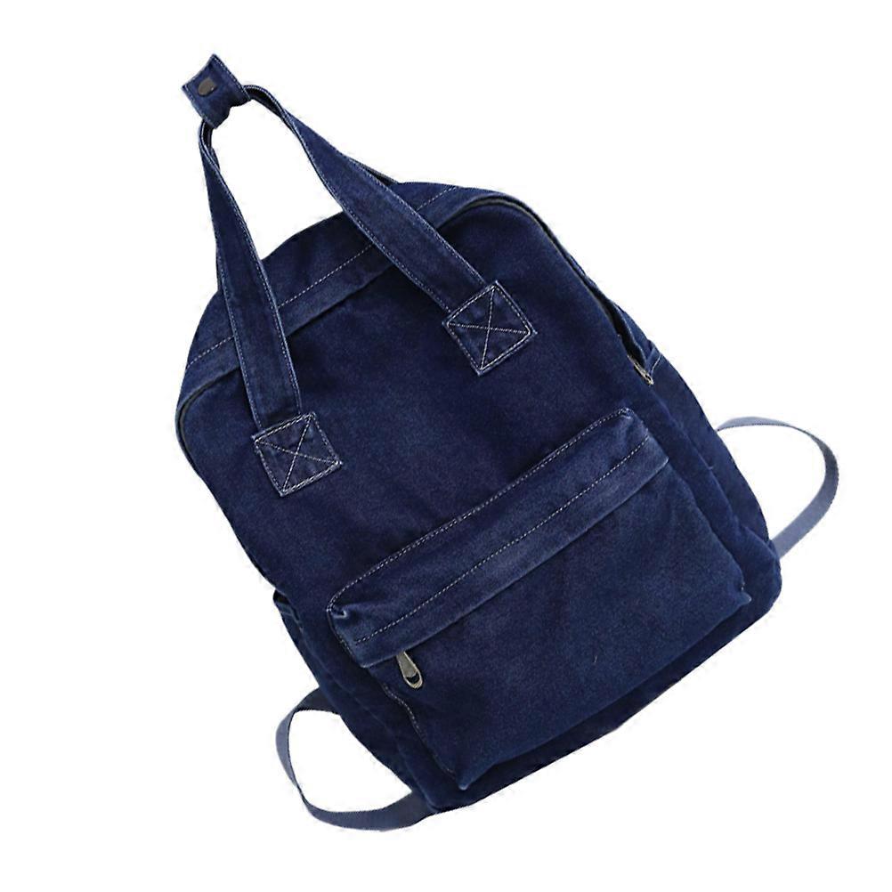 High Capacity Denim Shoulder Bag for Storage Use Blue Backpack