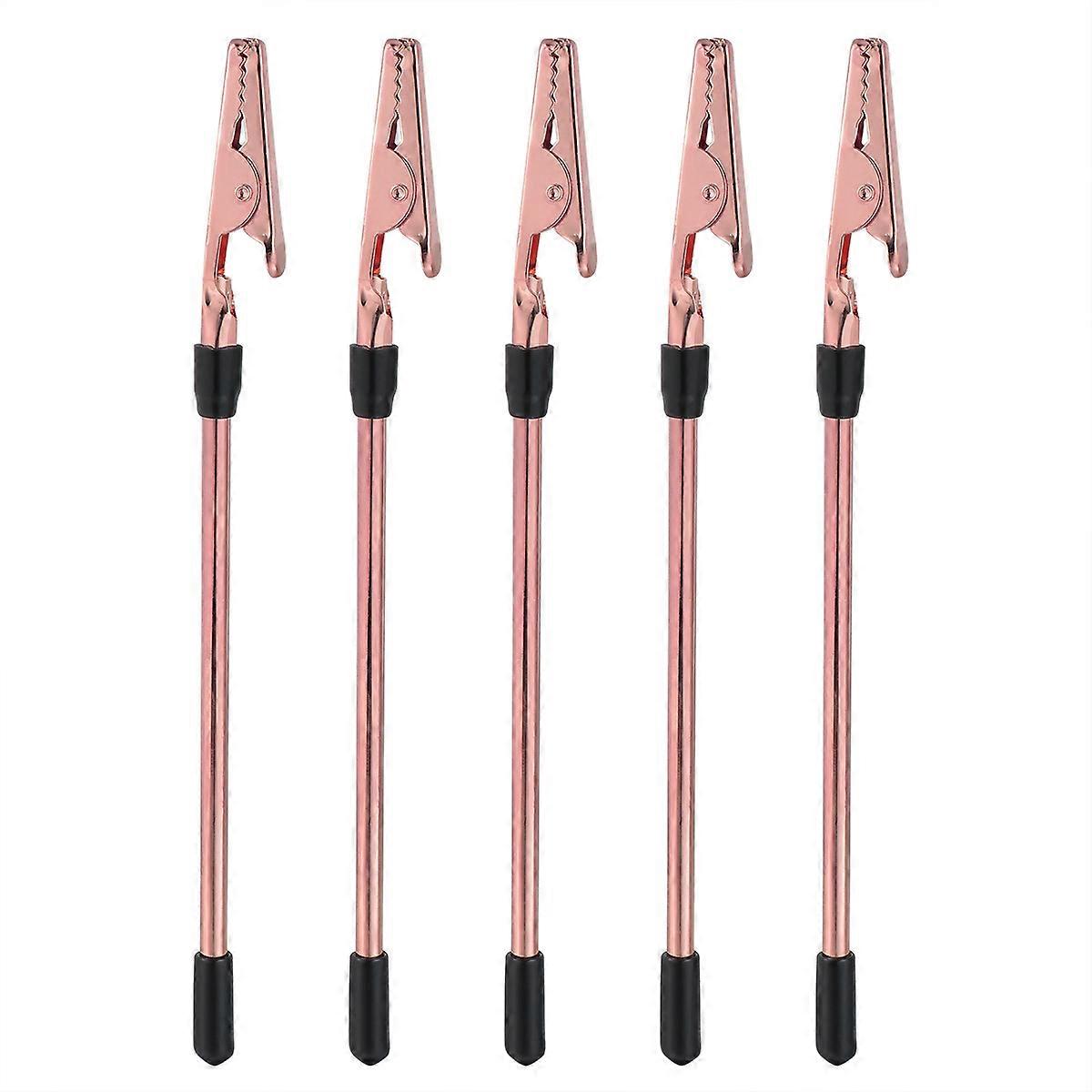 Postcard Holders Iron Note Clips for Fix Use 5Pcs Rose Gold Metal