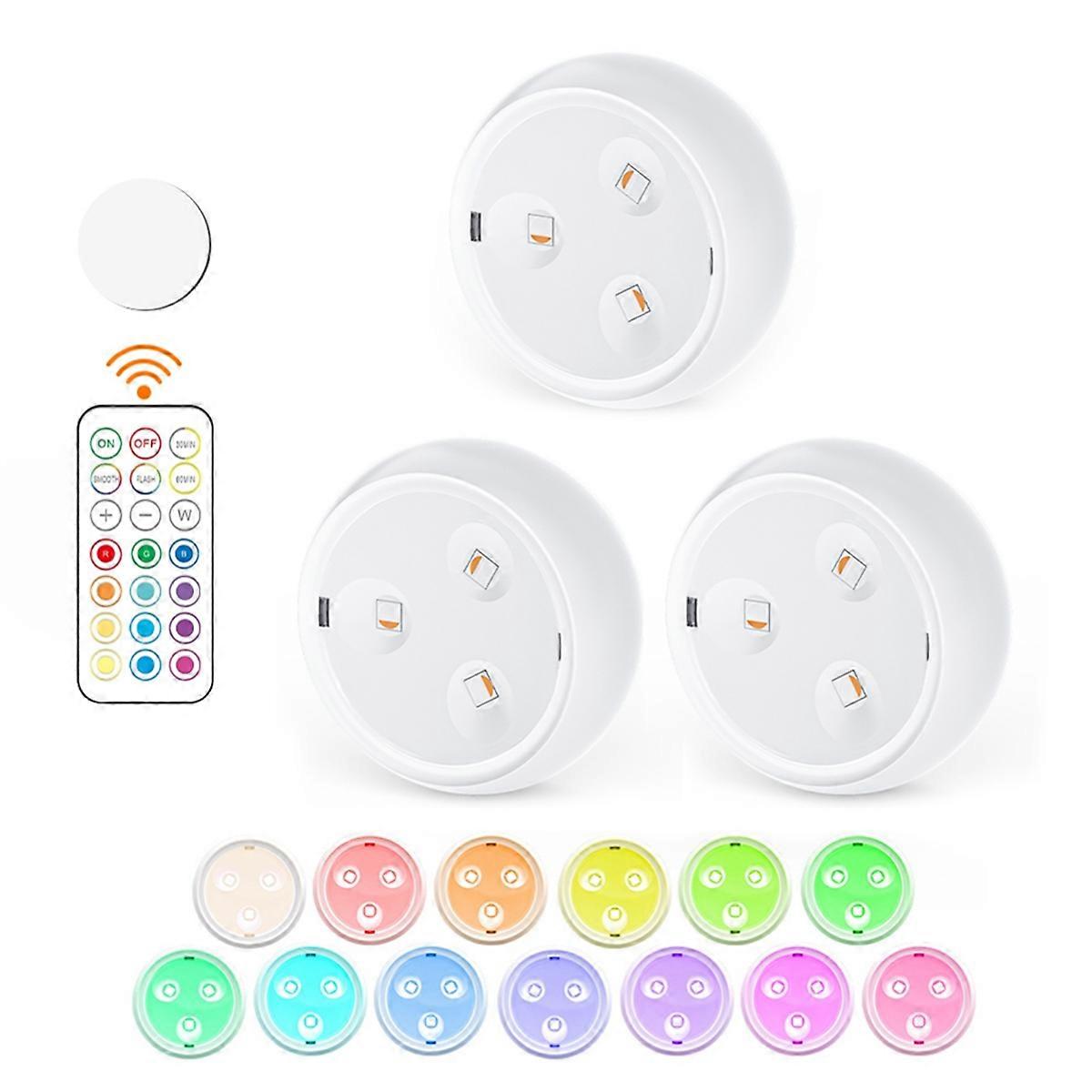 Puck Lights with Remote 13 Colors Changeable RGB LED Under Cabinet A
