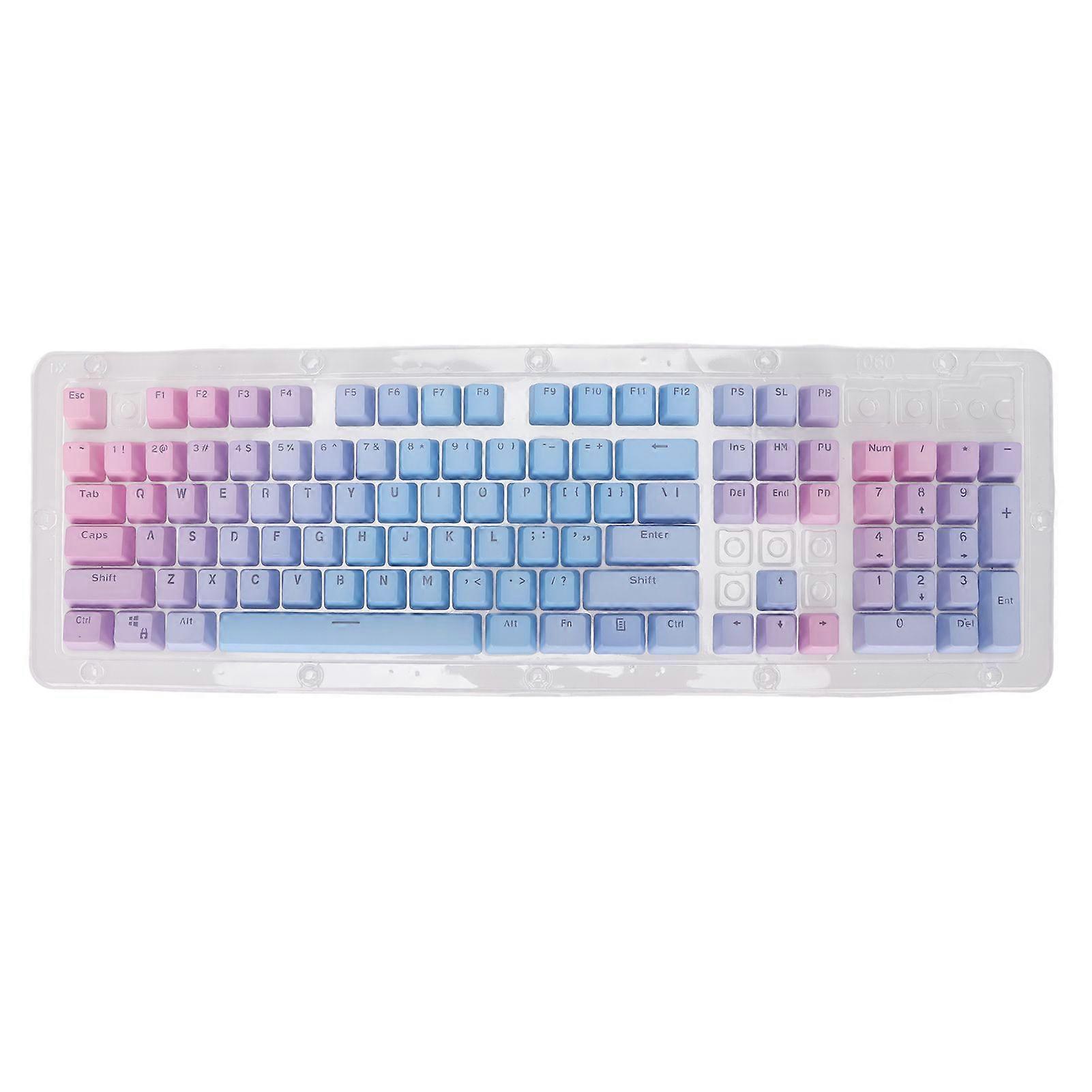 Keyboard Keycaps 104 Keys Two Color Translucent PBT Material Ergonomic Design Computer Accessories