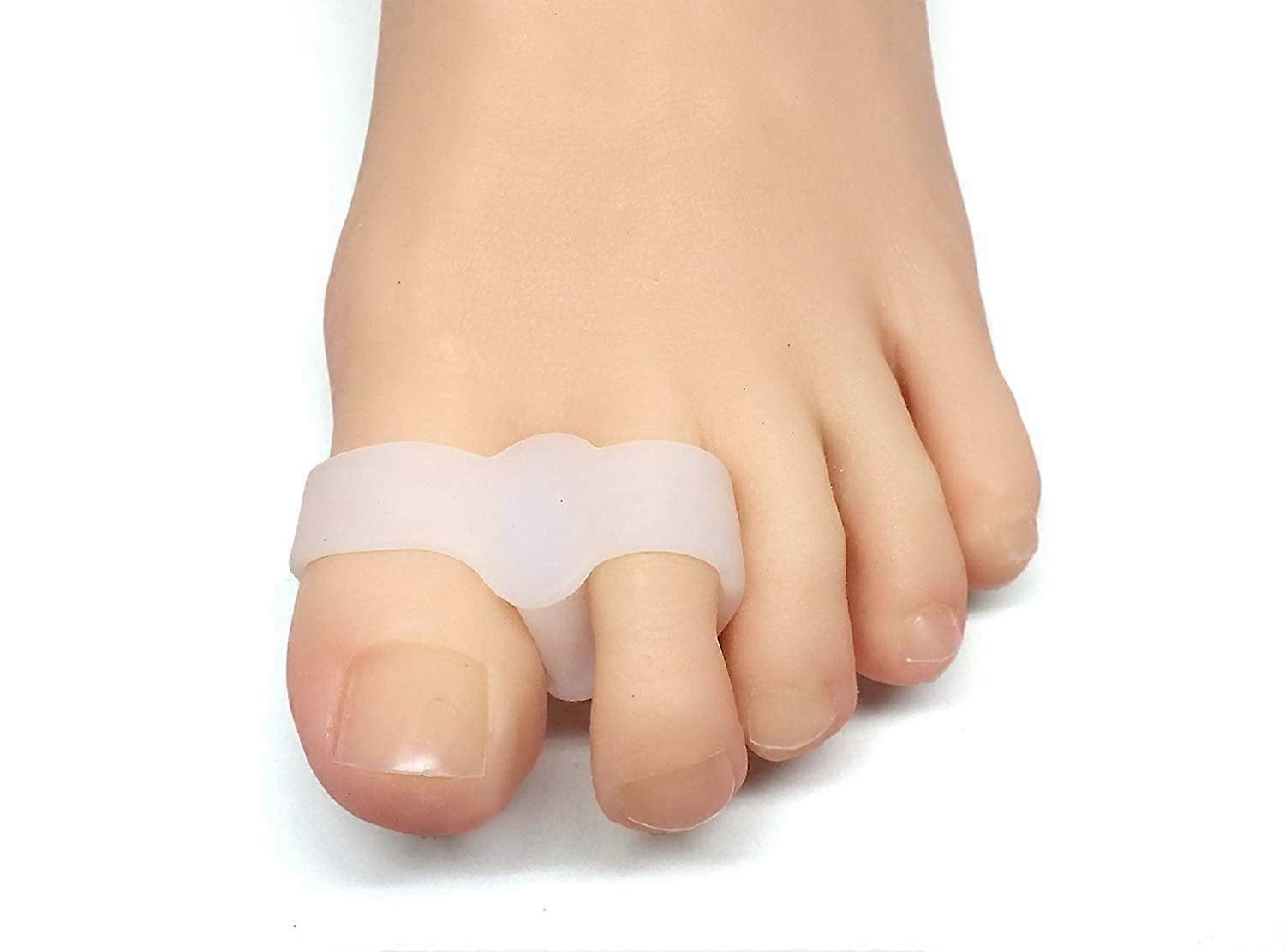 Toe Separators with 2 Loops - Pack of 4 Soft Gel Bunion Correctors - White