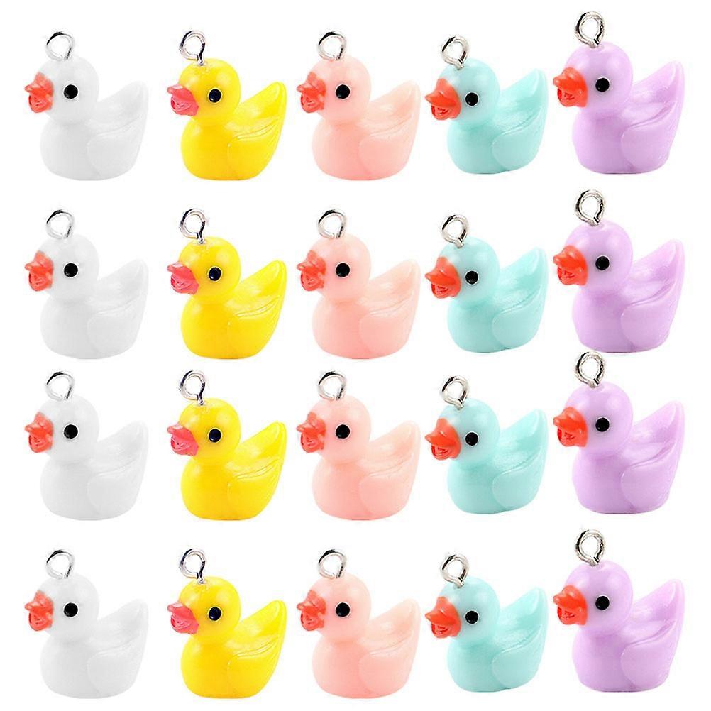 Small Duck Charms Resin Charms for Jewelry Making 120Pcs Assorted Color