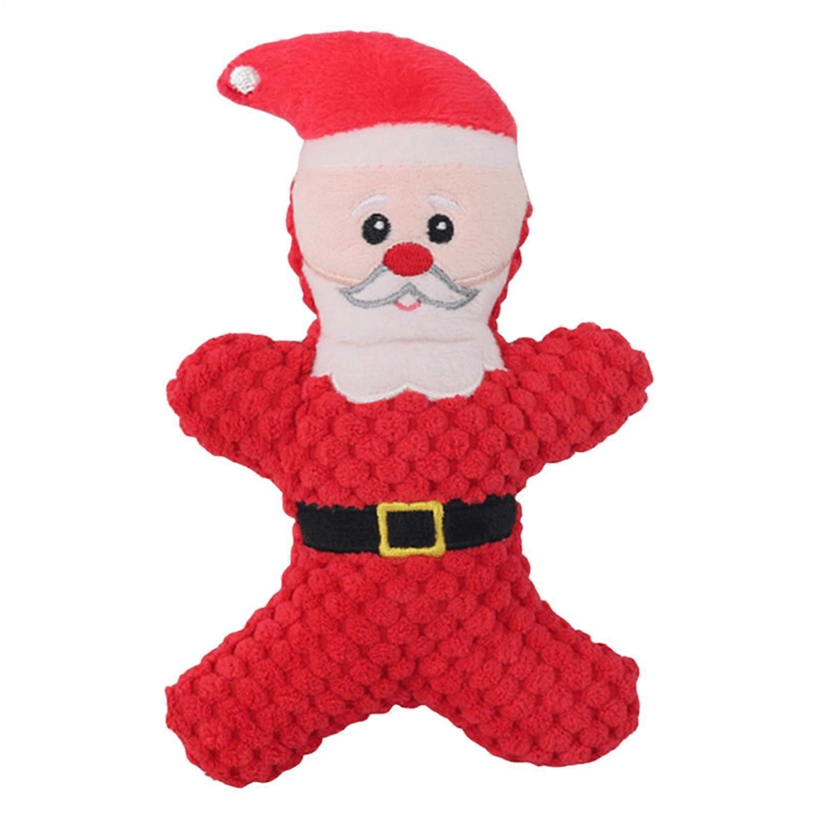 Stuffed Christmas Dog Toys Brain Stimulating Chew Toy With Squeaker, Interactive Fetch Toy, For Small And Medium Dogs