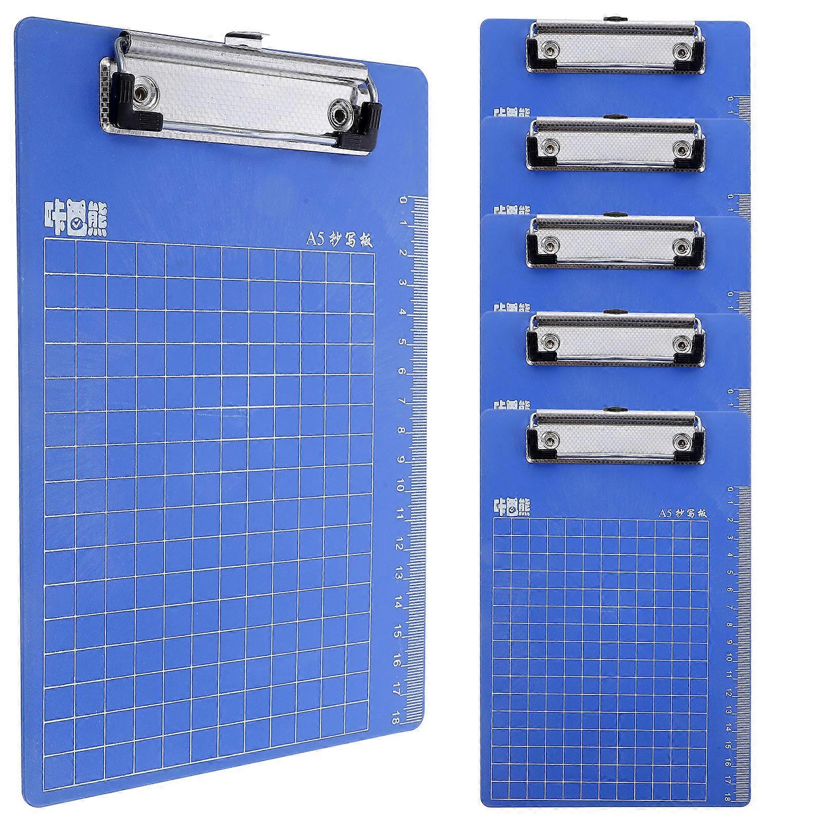 Plastic Clipboard A5 Clip Board for Office Use with Calibration Board 18Pcs