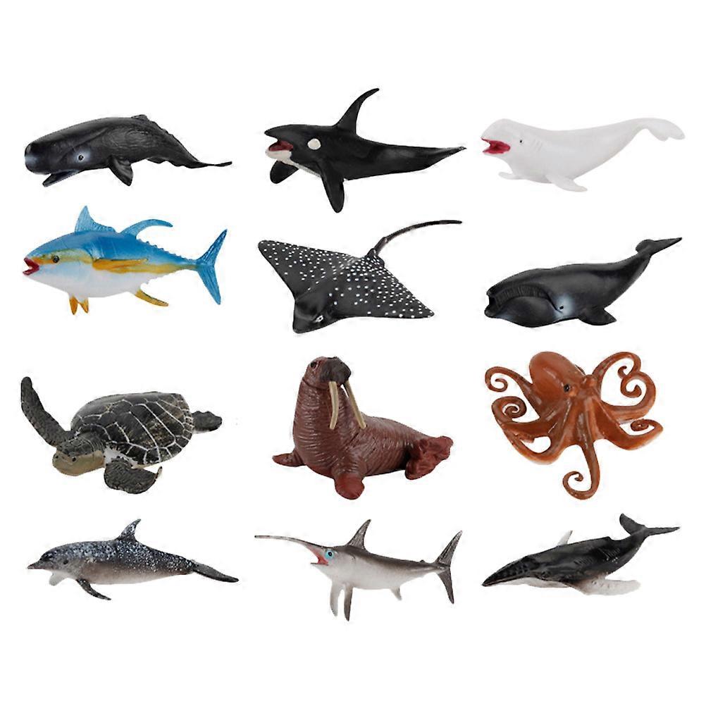 Marine Animal Figures for Decoration 36Pcs Set with Assorted Colors