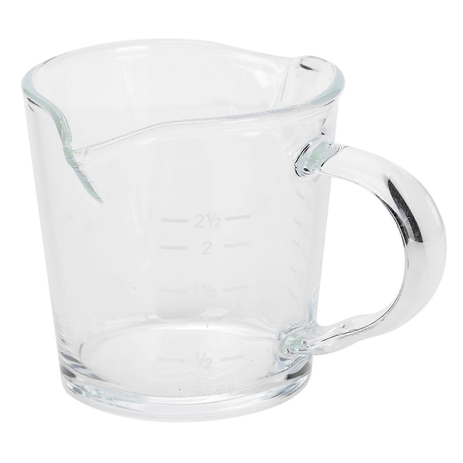 Transparent Glass Double Spouts Espresso Cup for Measuring 3Pcs Set