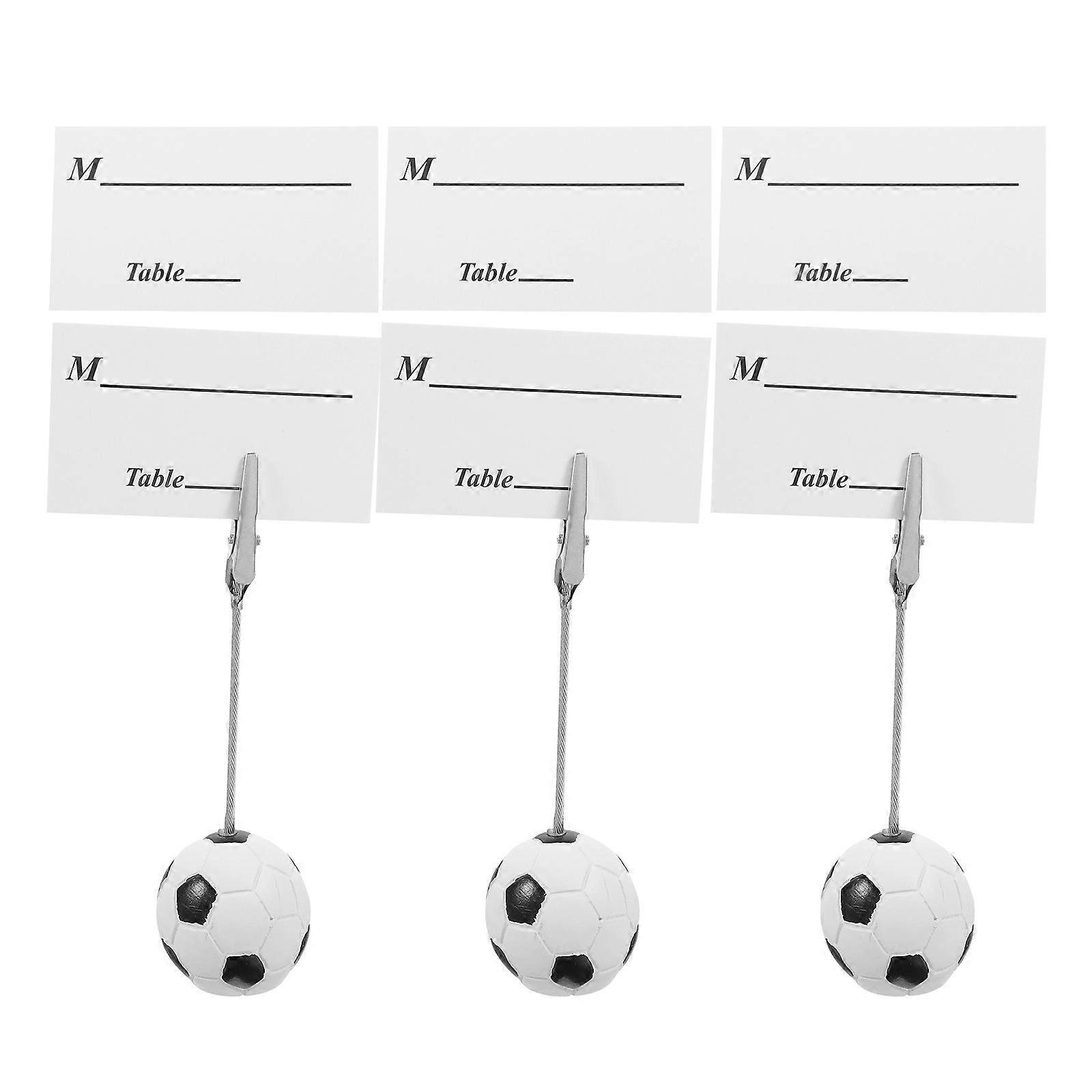 Table Number Stand Football Base Memo Holder for Desk 6Pcs Set