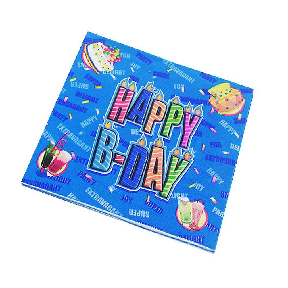 Disposable Napkins Birthday Paper Towel for Party Use Printed Napkin 2Pcs