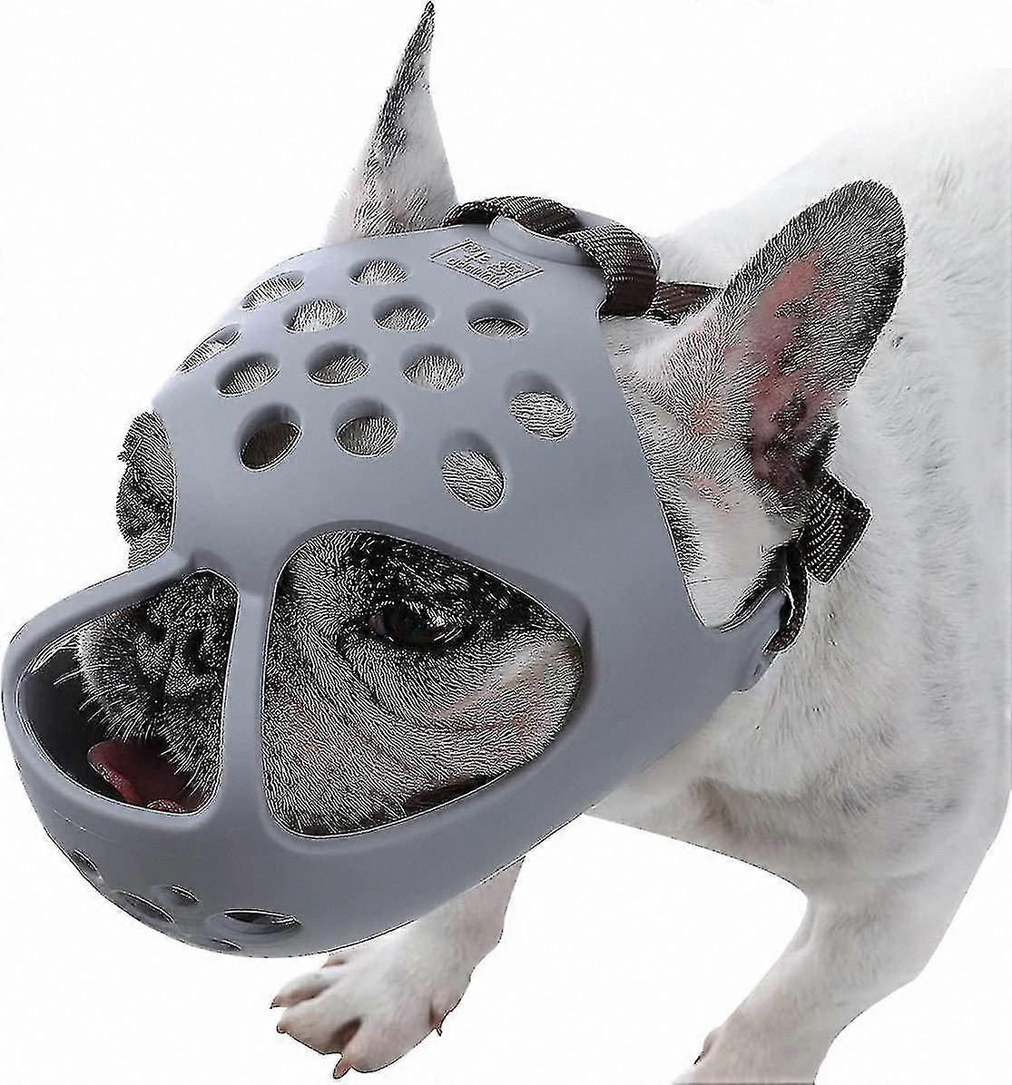 Soft Silicone Muzzle for Short Snout Dogs, Breathable Design for Flat-Faced Breeds, Prevents Biting and Chewing
