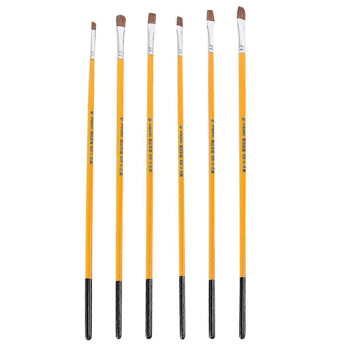 Professional Painting Drawing Set Wooden Handle Paint Brushes with 6Pcs for Painting Use