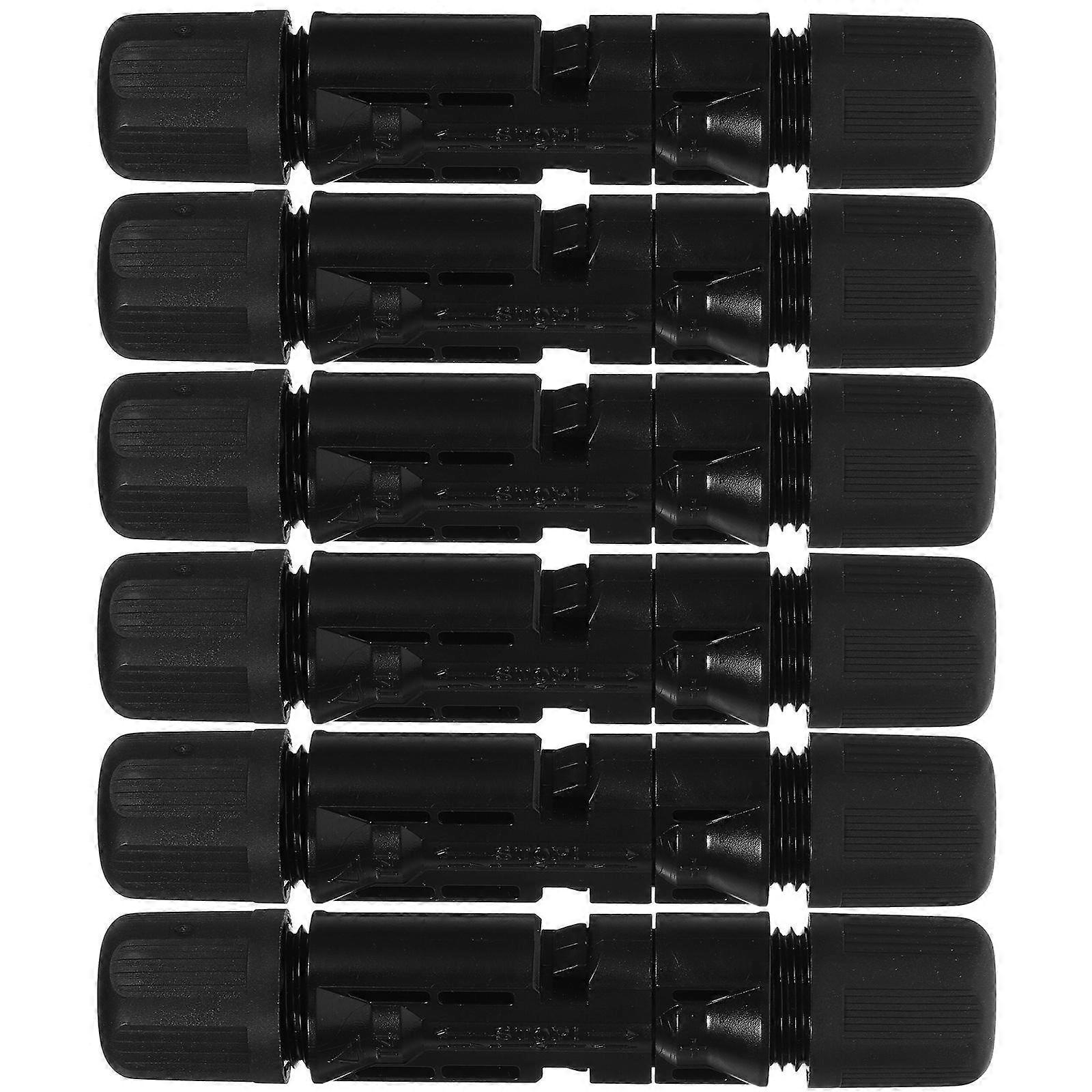 Certified Solar Connector Wire Cable Connector Plug-and-Play Outdoor Use Rectangular Black 24Pcs